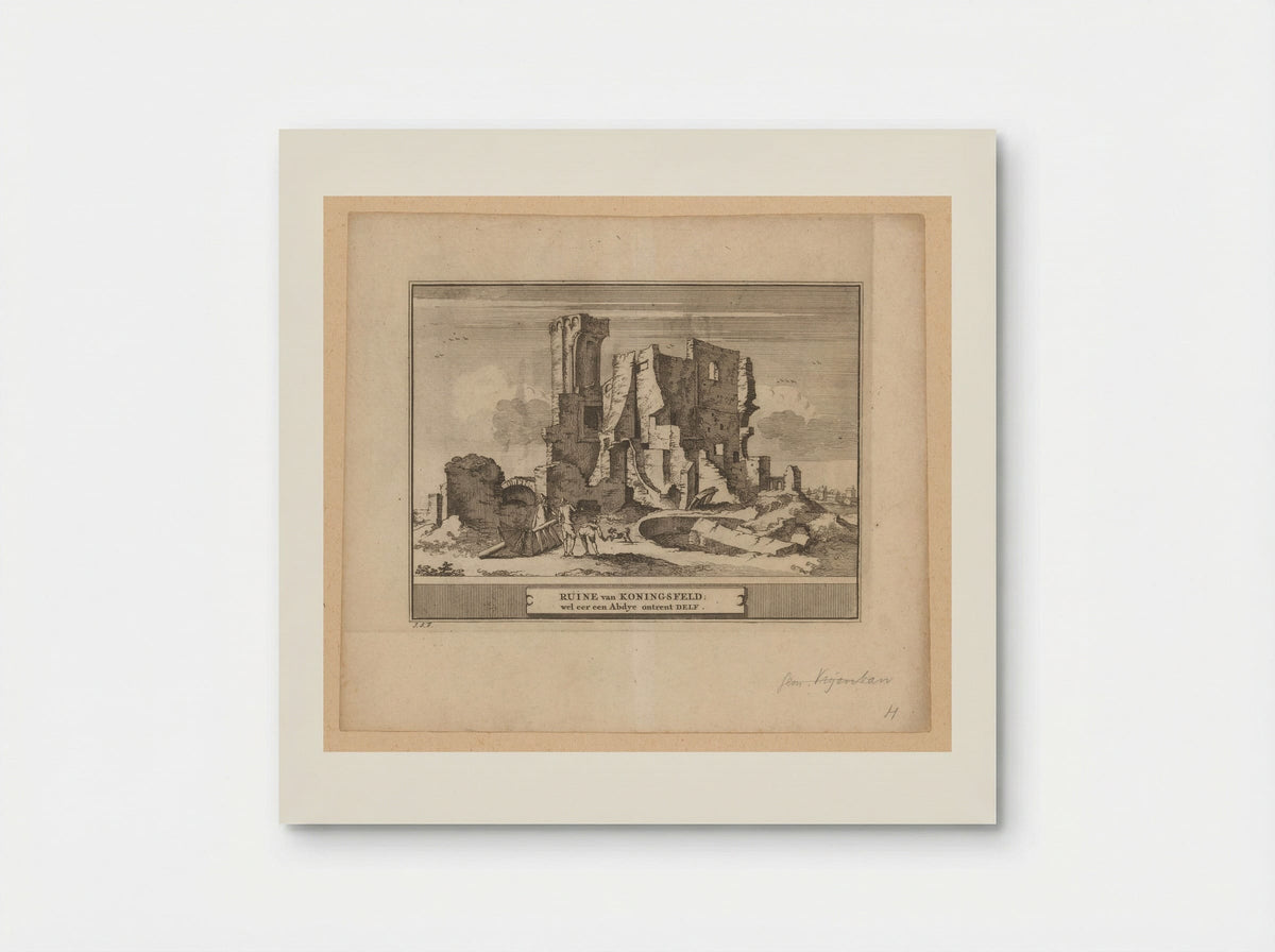 Gezicht op de ruïne van de Abdij Koningsfeld bij Delft - Pieter de Coup - Poster