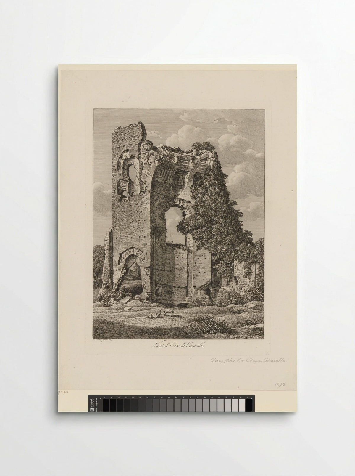 Gezicht op de ruïne van het Circus van Maxentius - Johann Friedrich Frauenholz - Poster