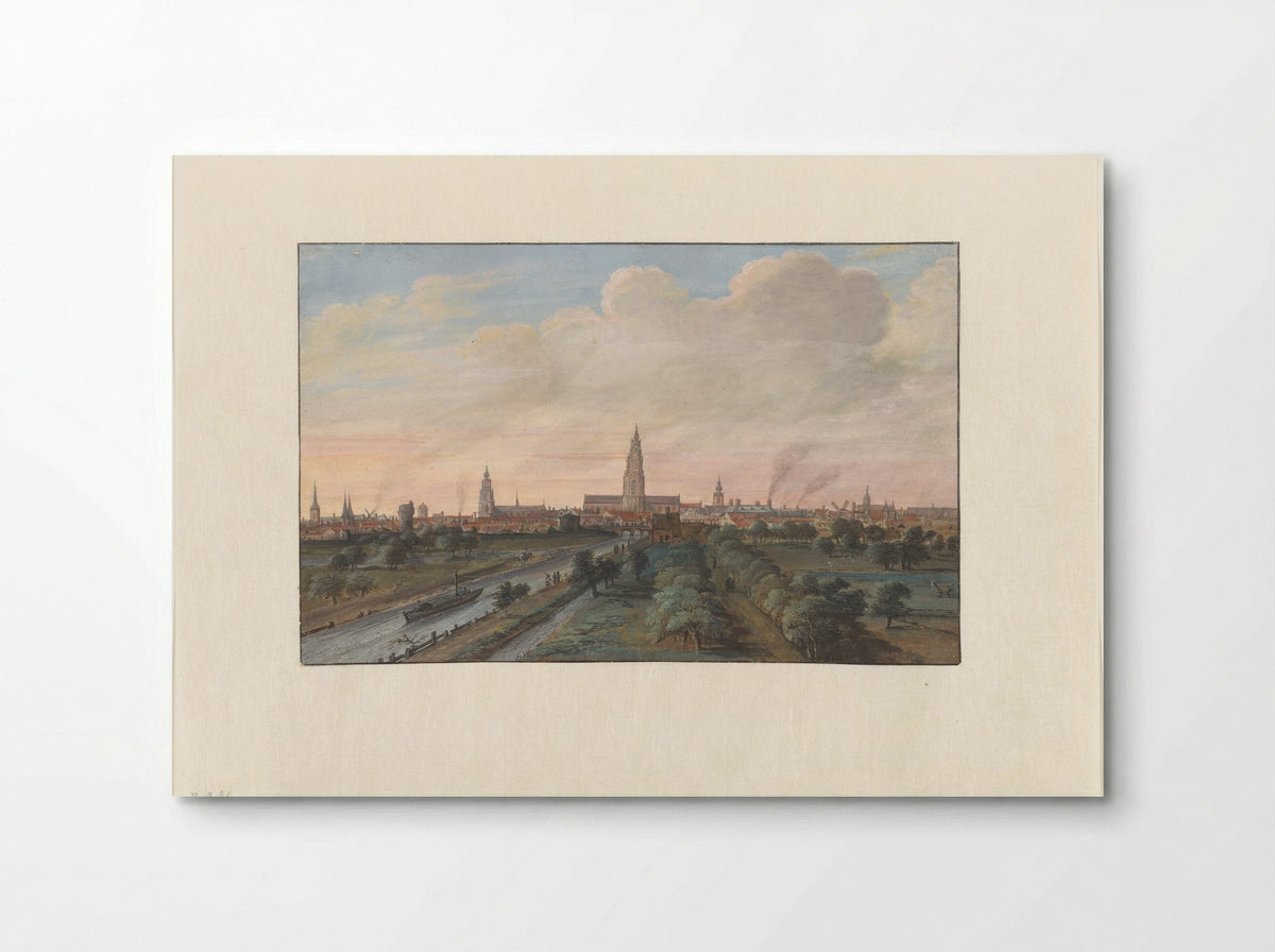 Gezicht op de stad Groningen - Gerrit Battem - Poster