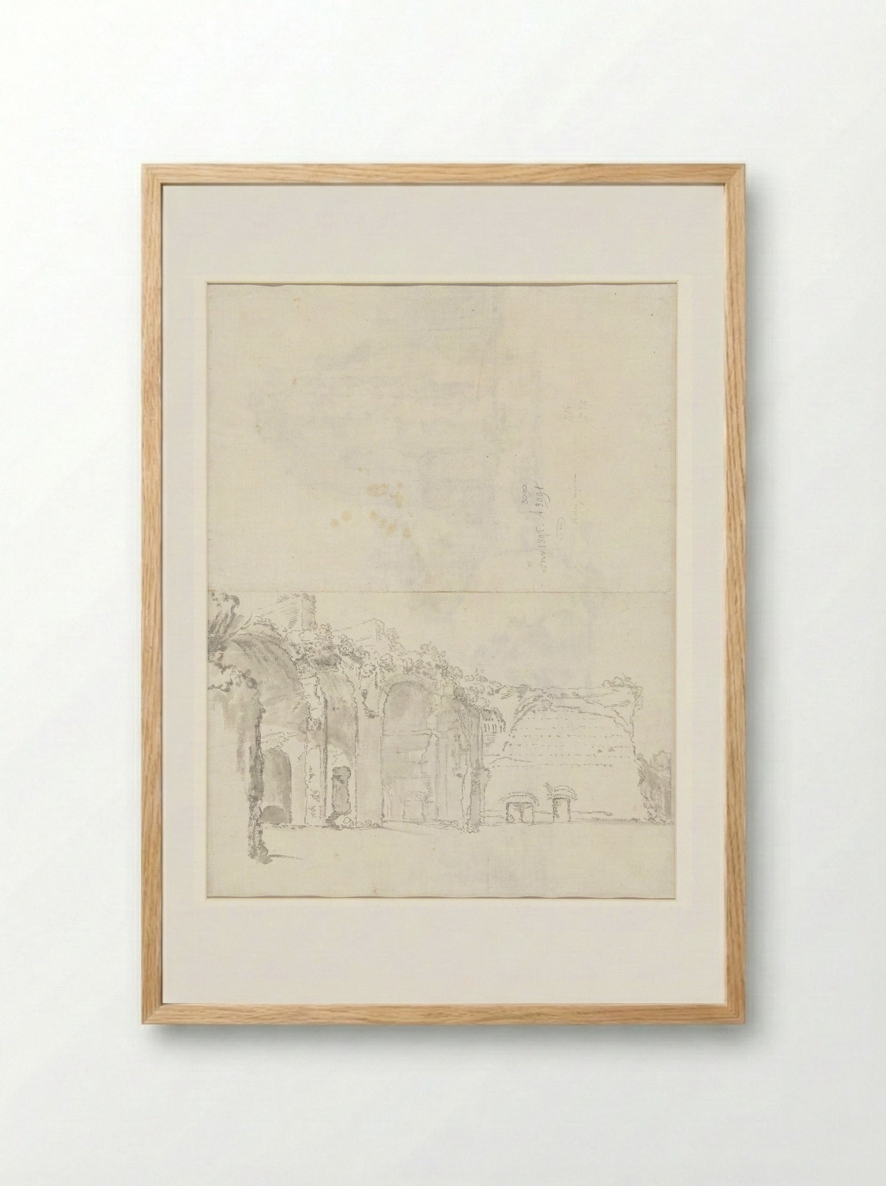 Gezicht op de thermen van Caracalla - Guilliam du Gardijn - Framed Print Wood