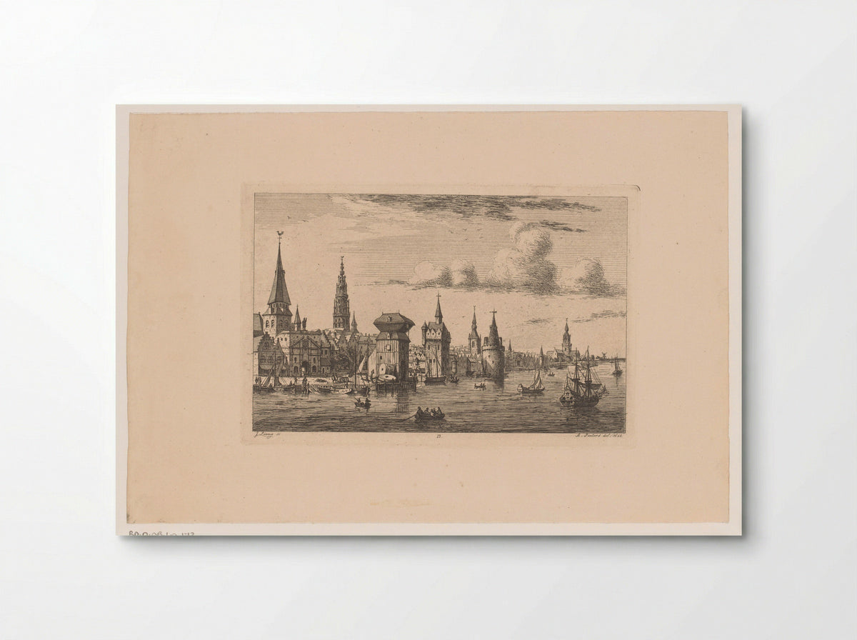 Gezicht op de werf in Antwerpen vanaf de Schelde - Jozef Ernest Buschmann - Poster