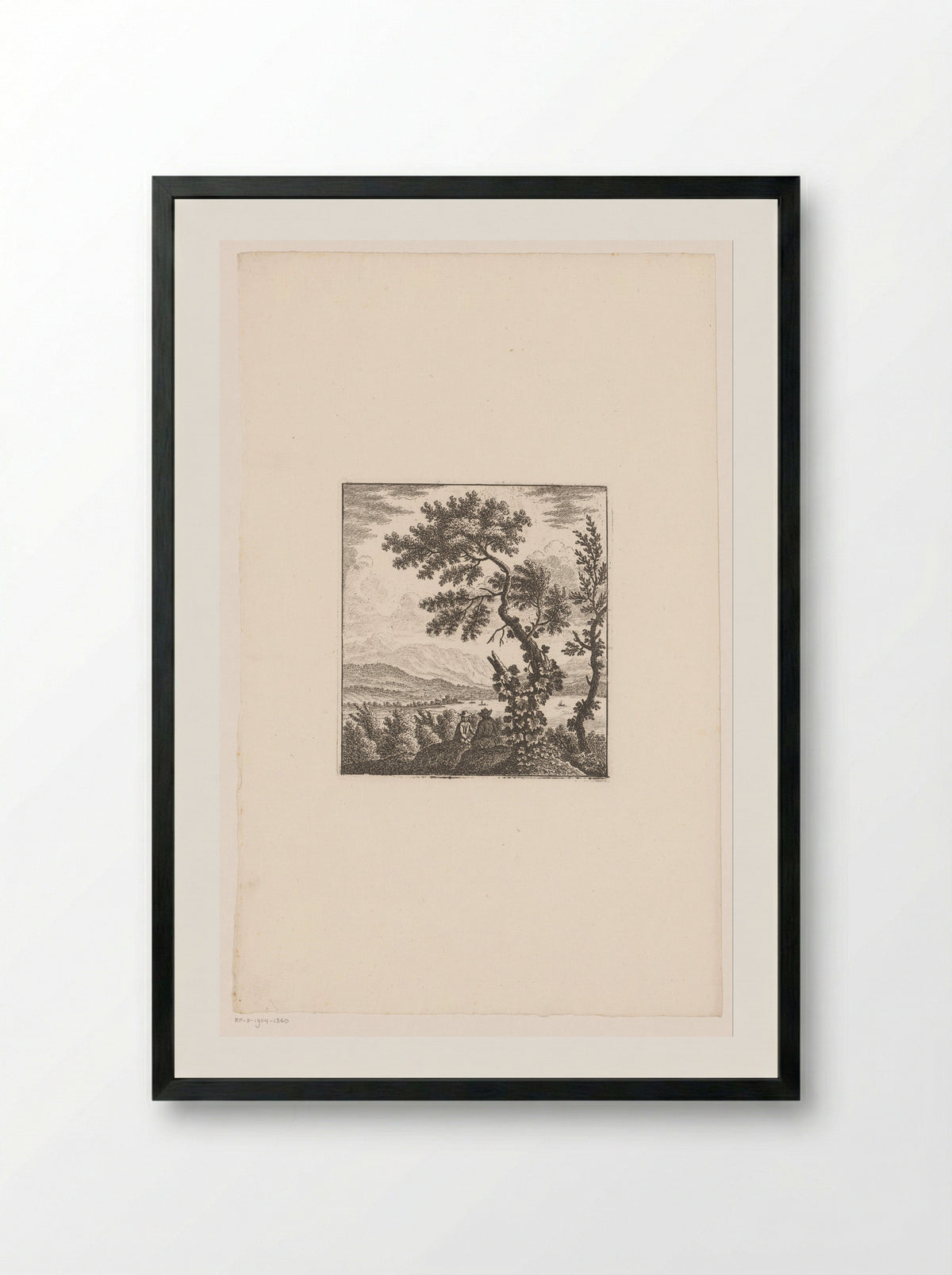 Gezicht op een bergmeer - Johann Caspar Ulinger - Framed Print Black
