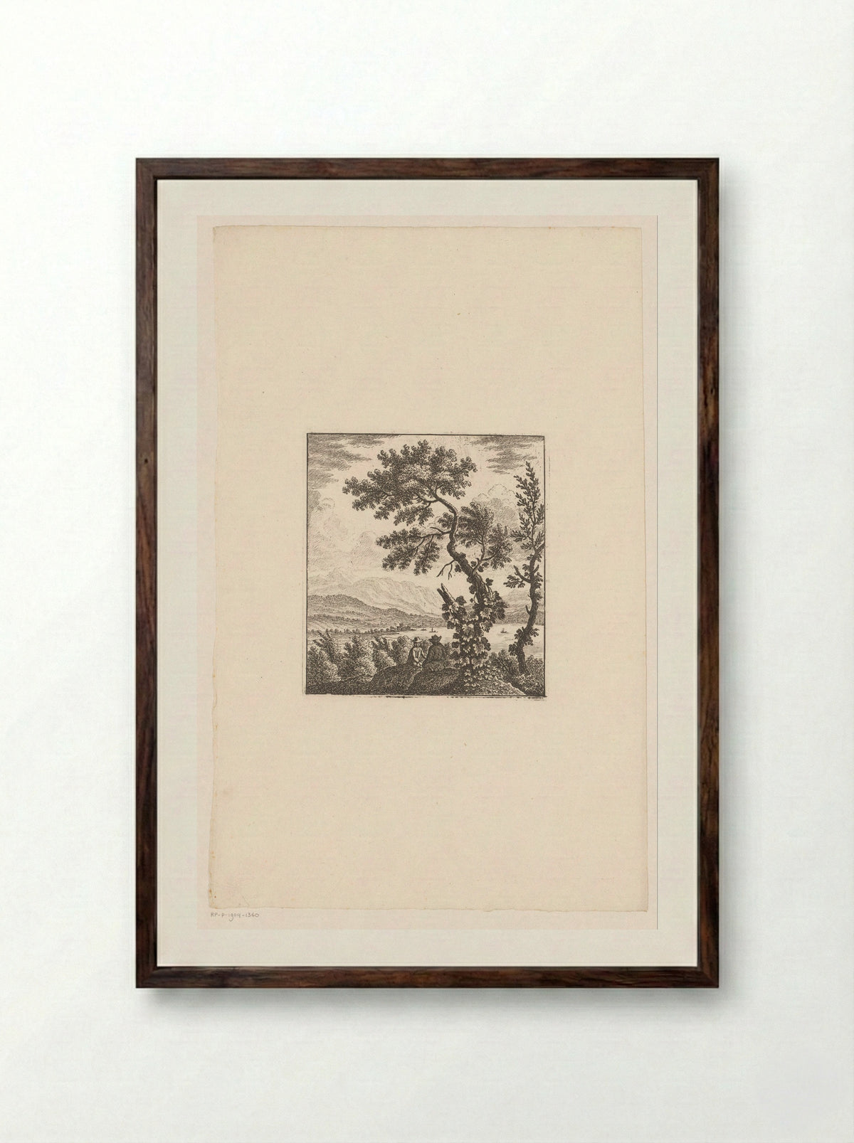 Gezicht op een bergmeer - Johann Caspar Ulinger - Framed Print Dark Wood