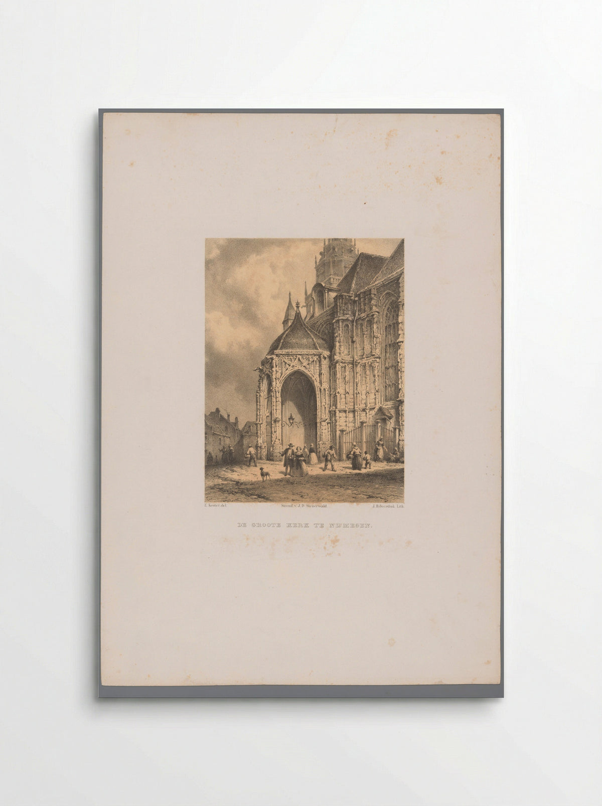 Gezicht op een deel van de Grote of Sint-Stevenskerk te Nijmegen - Frans Buffa en Zonen - Poster