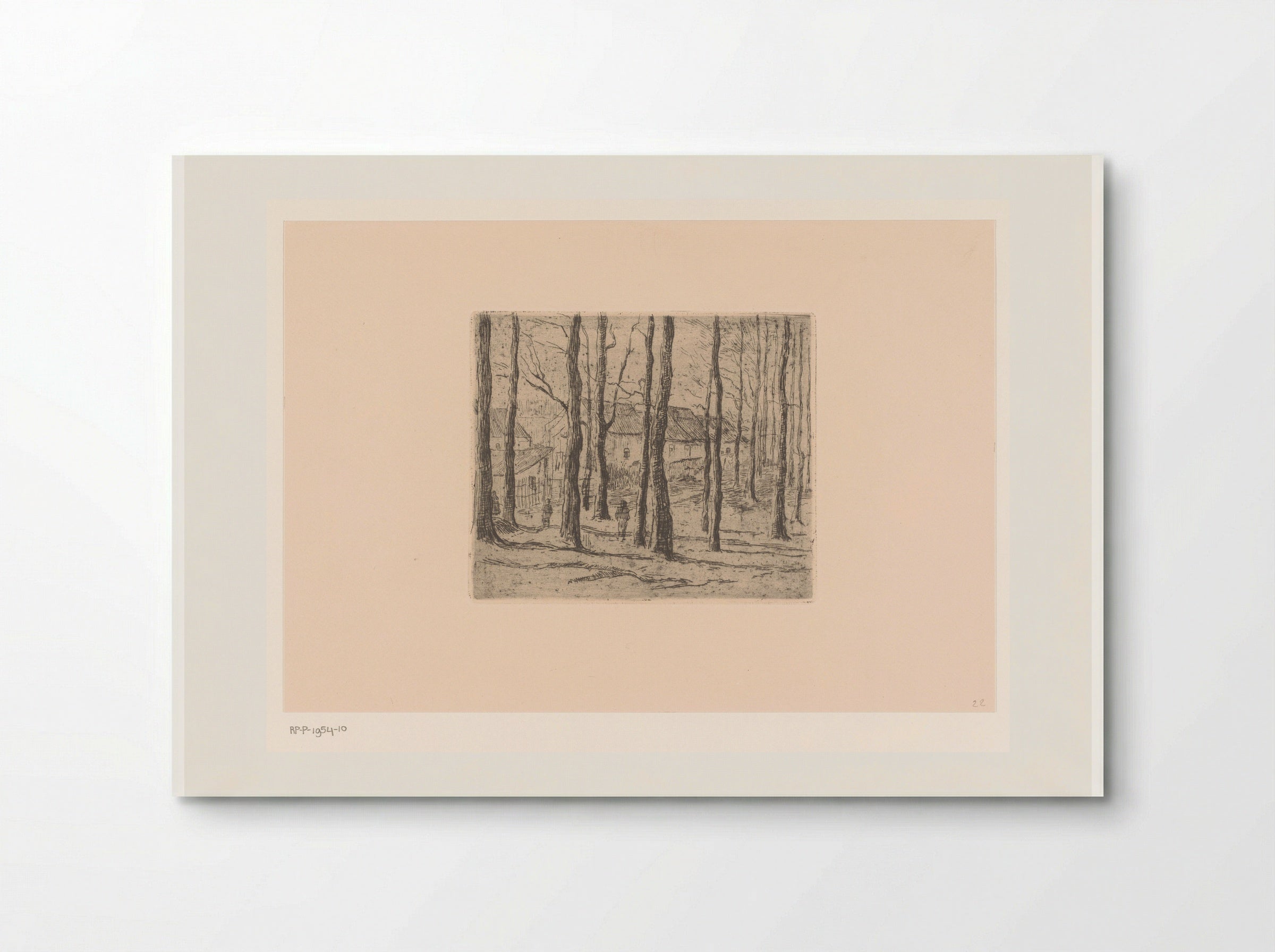 Gezicht op een dorp tussen bomen door - Rik Wouters - Poster