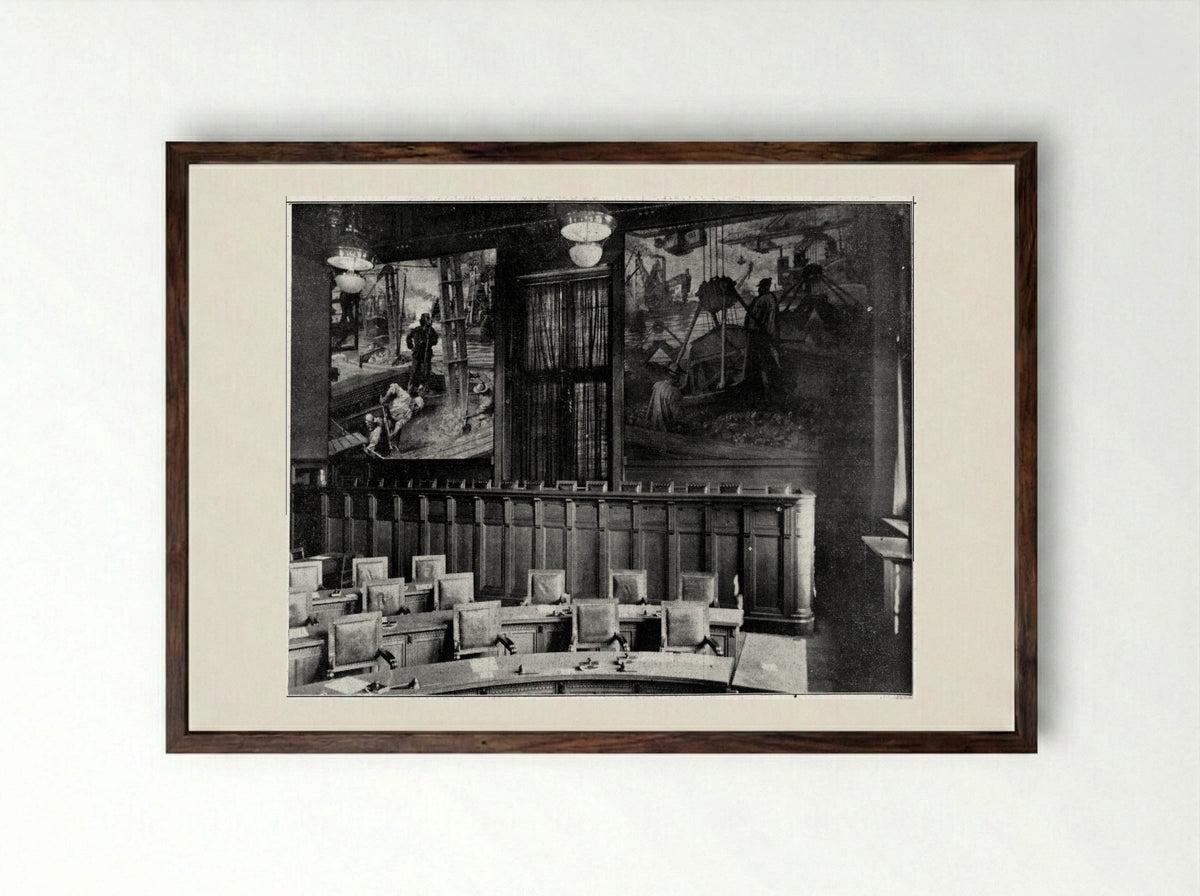 Gezicht op een gracht in Rotterdam - Marius Richters - Framed Print Dark Wood
