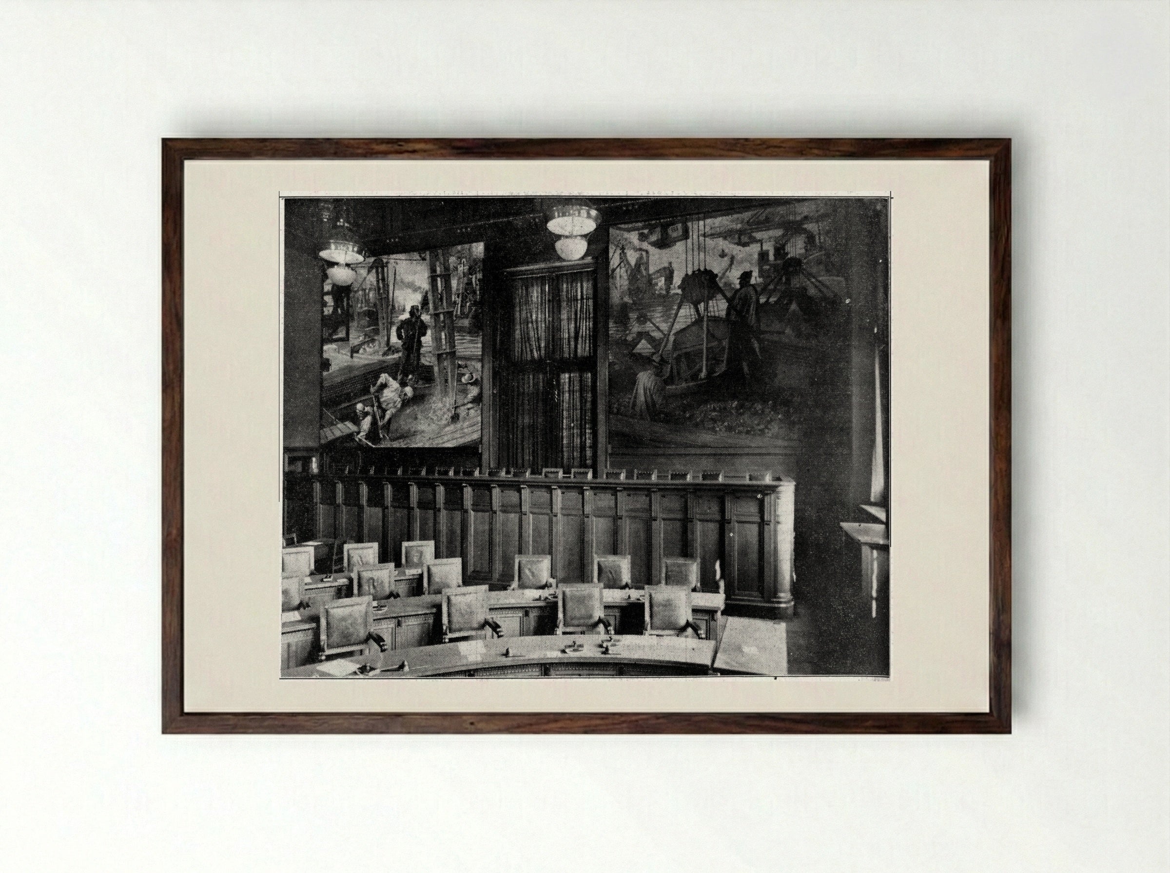 Gezicht op een gracht in Rotterdam - Marius Richters - Framed Print Dark Wood
