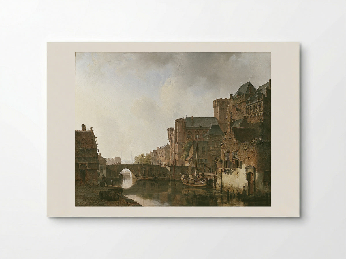 Gezicht op een gracht in een stad - Kasparus Karsen - Poster