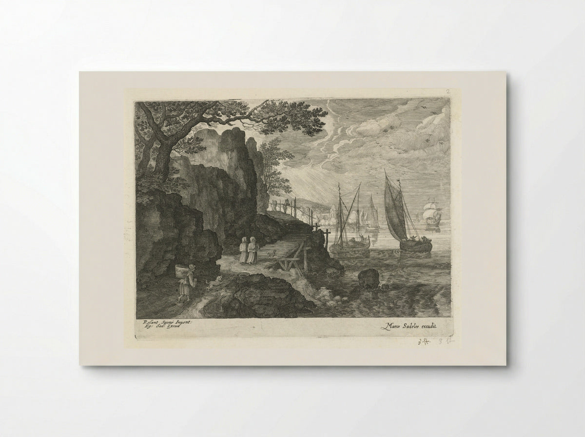 Gezicht op een haven (View of a Harbour) - Aegidius Sadeler (II) - Poster