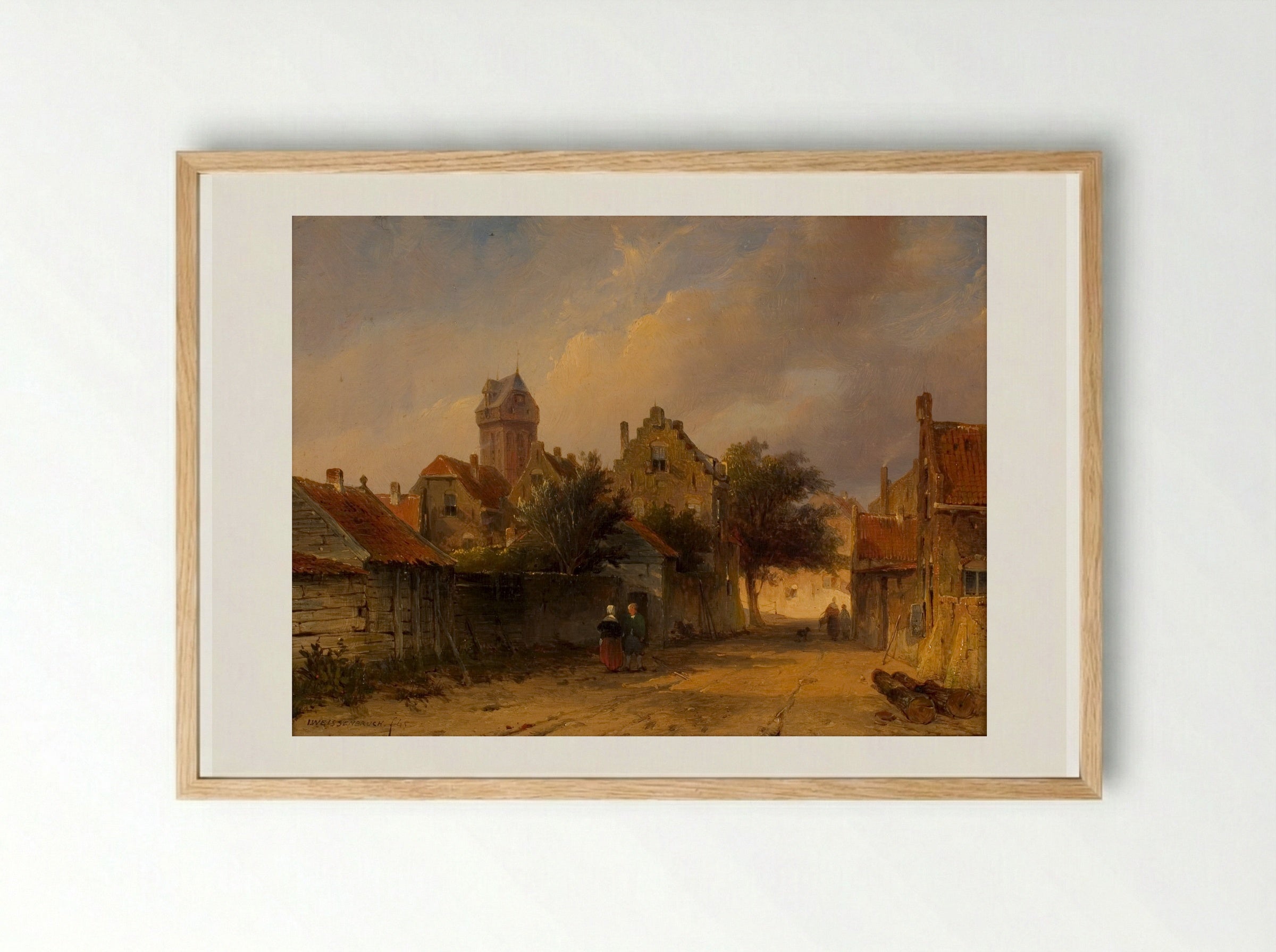 Gezicht op een kerk te Nijmegen - Jan Weissenbruch - Framed Print Wood