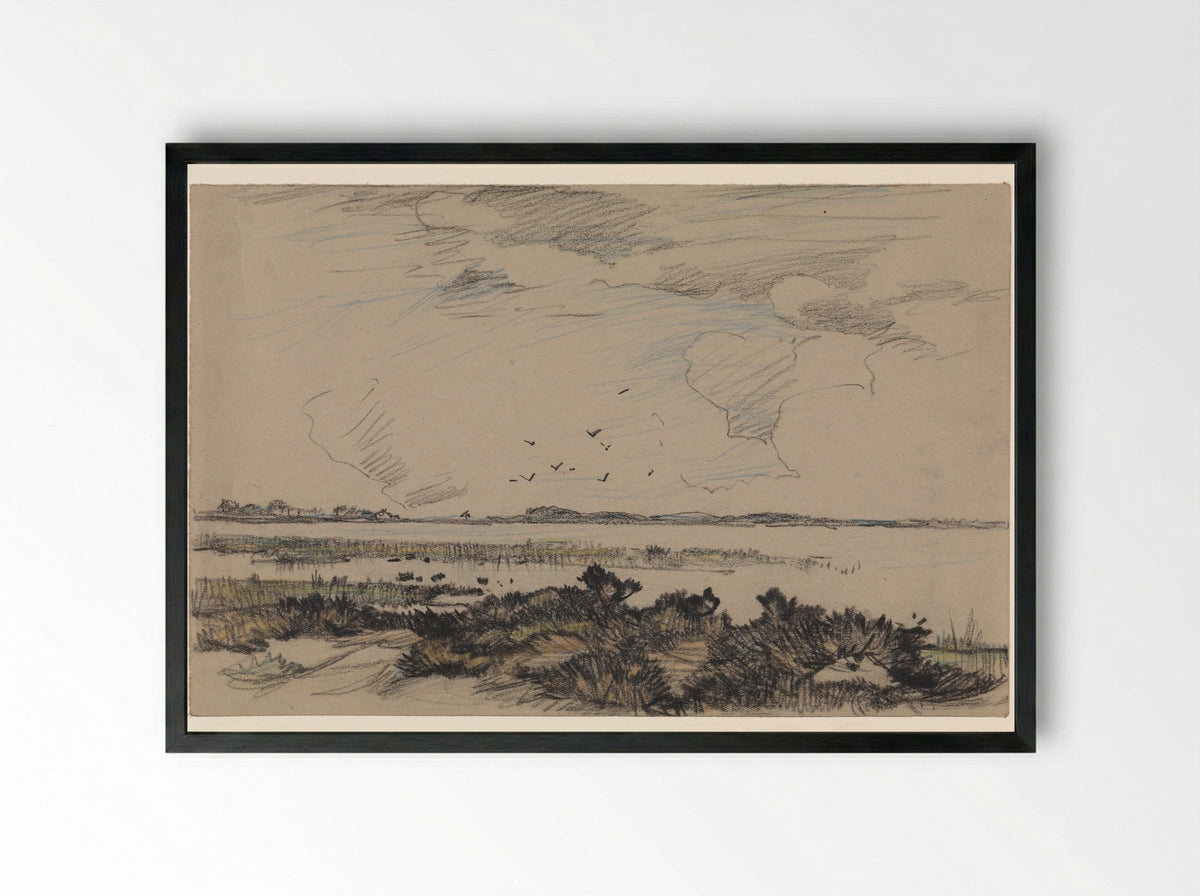 Gezicht op een ven - Edzard Koning - Framed Print Black