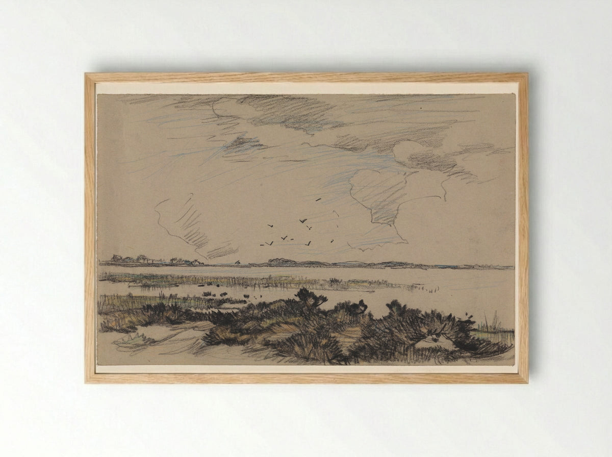 Gezicht op een ven - Edzard Koning - Framed Print Wood