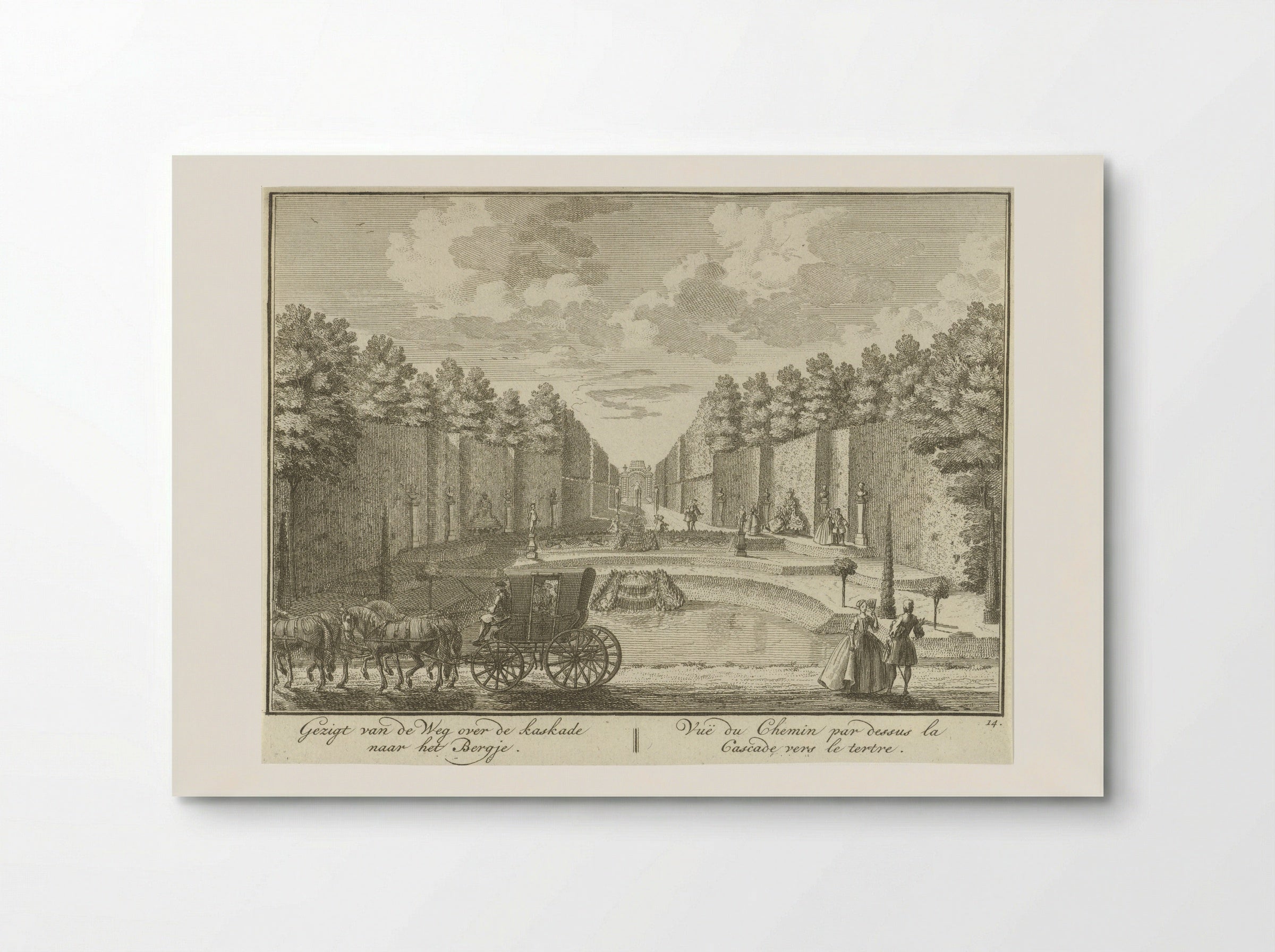Gezicht op een vijver in de tuin van Huis ter Meer te Maarssen - Hendrik de Leth - Poster