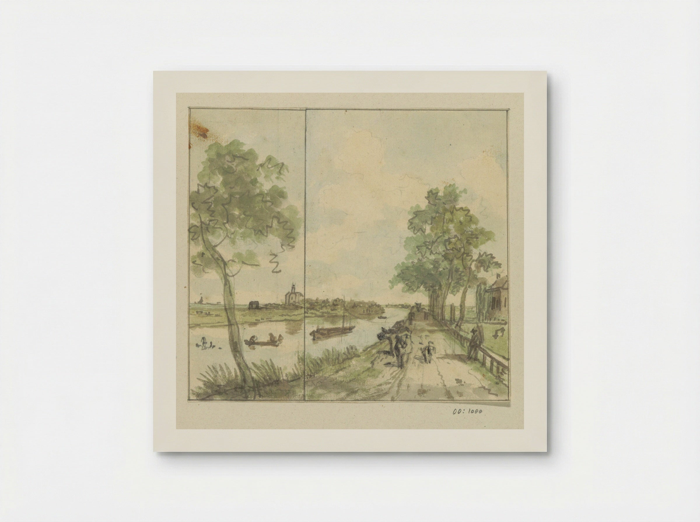 Gezicht op een weg langs het water - Jurriaan Andriessen - Poster