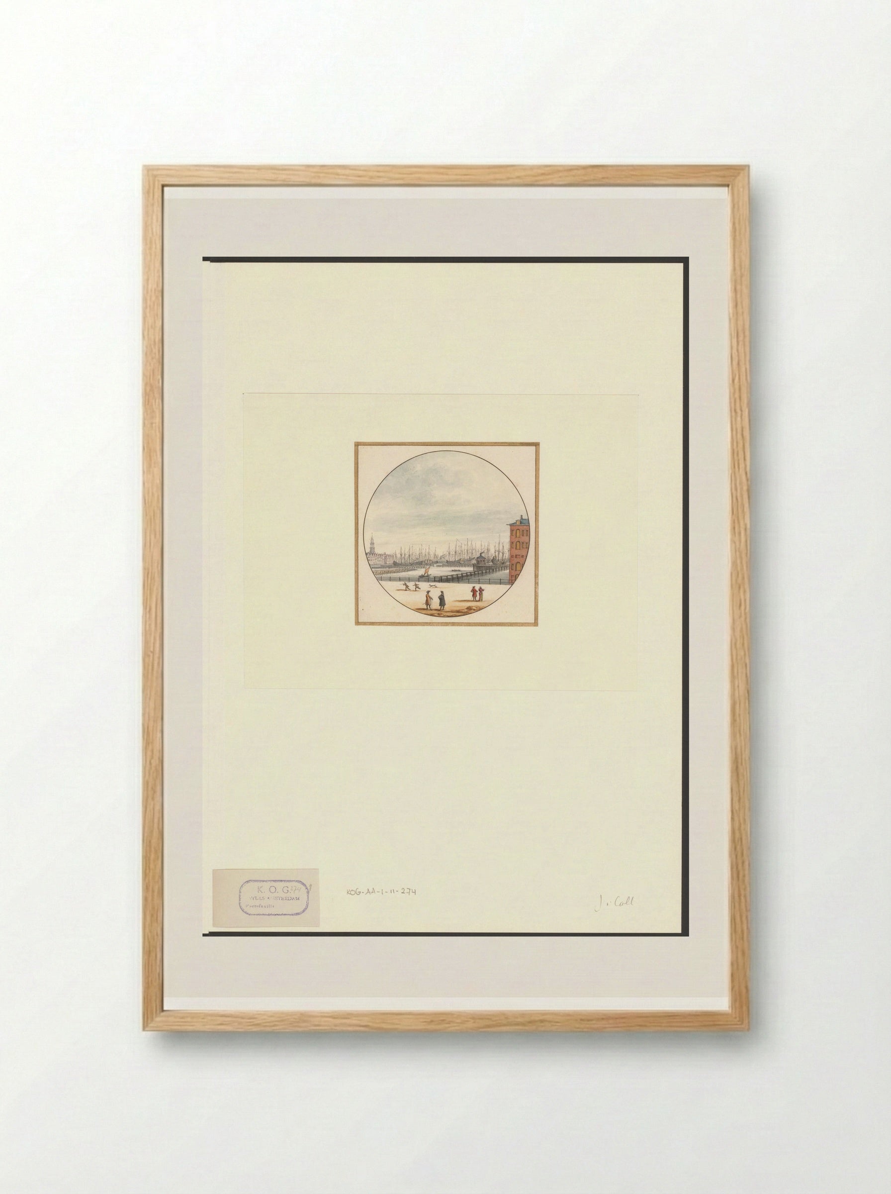 Gezicht op enkele schepen bij de Admiraliteitswerf - Jan van Call (I) - Framed Print Wood