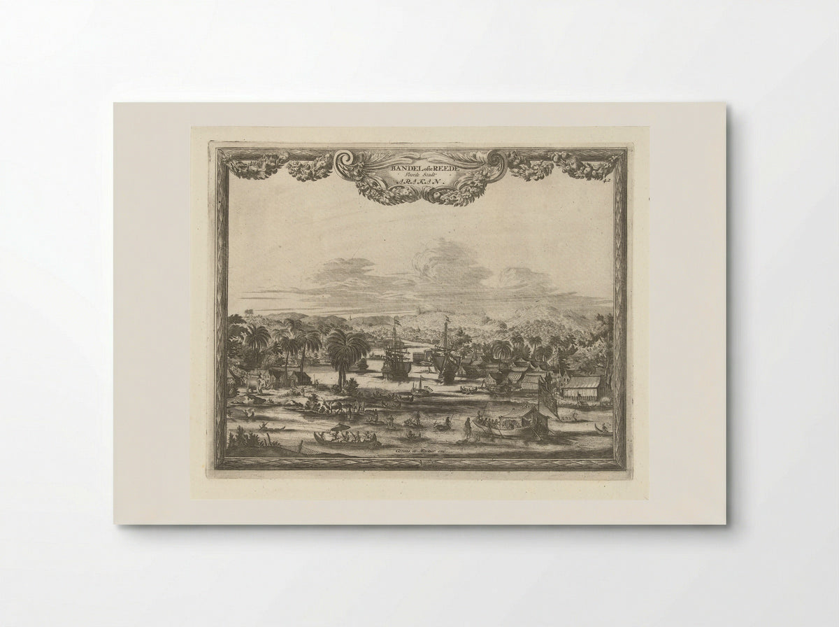 Gezicht op haven van Arakan - Thomas Doesburgh - Poster
