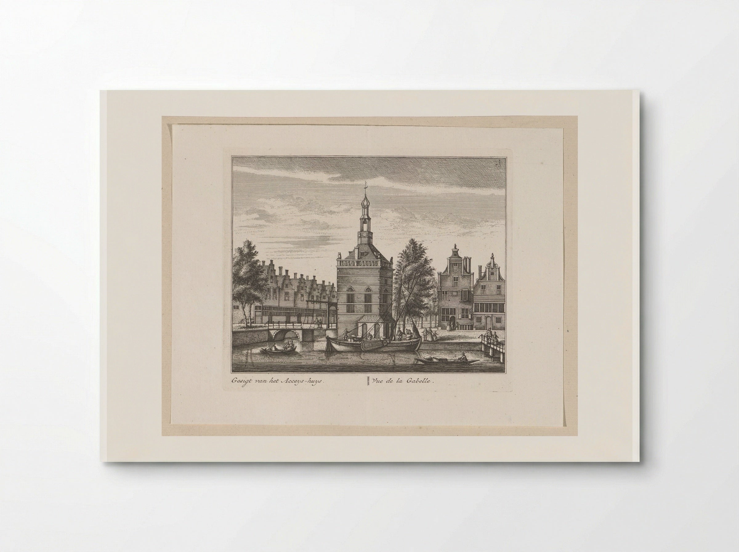 Gezicht op het Accijnshuis te Alkmaar - Leonard Schenk - Poster