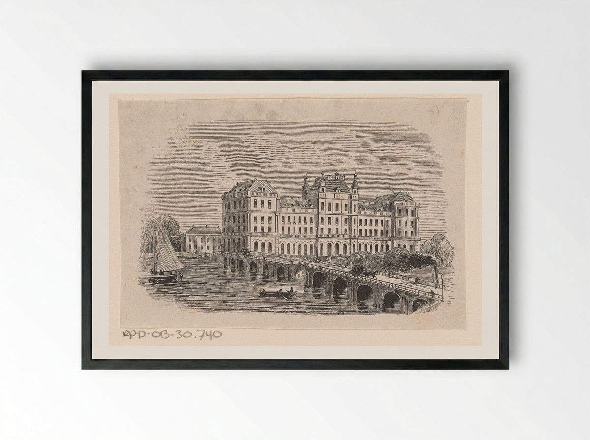 Gezicht op het Amstel Hotel te Amsterdam - Isaac Weissenbruch - Framed Print Black