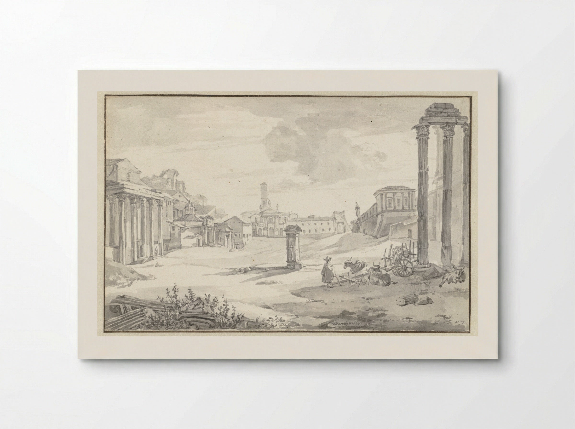 Gezicht op het Campo Vaccino - Willem Romeyn - Poster