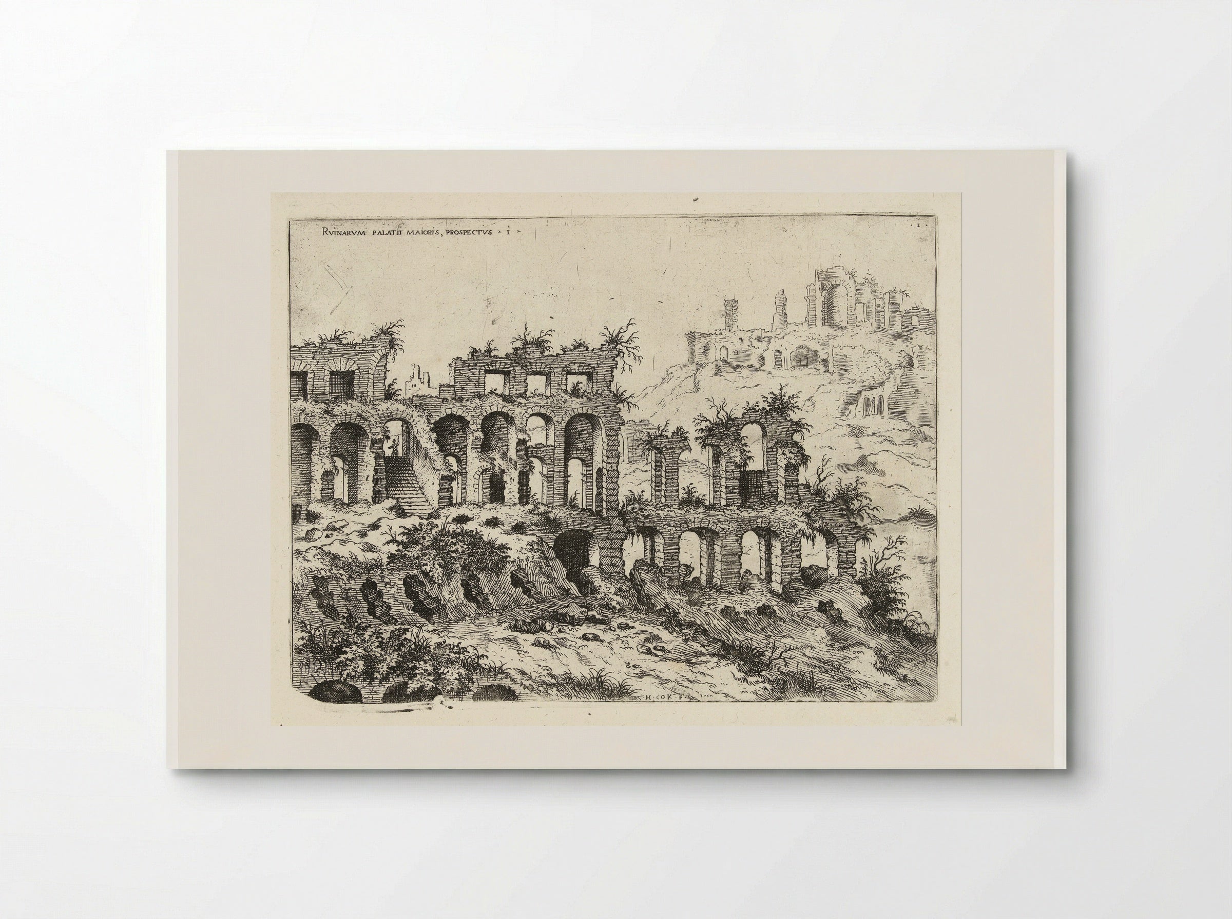 Gezicht op het Colosseum en de Palatijn - Hieronymus Cock - Poster