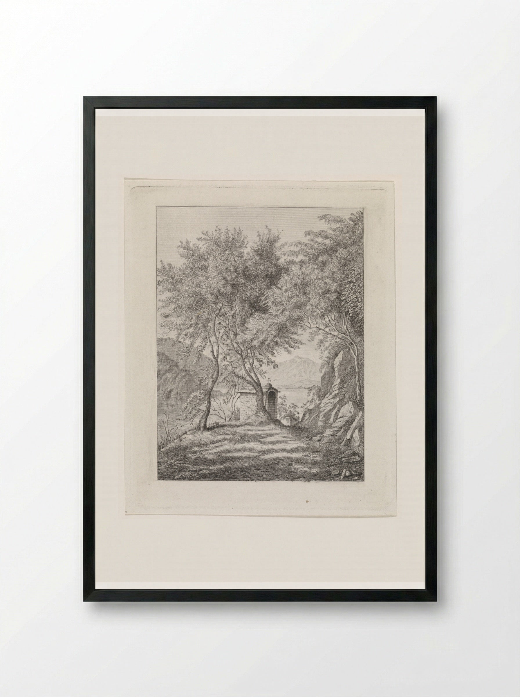 Gezicht op het Comomeer - David van der Kellen - Framed Print Black