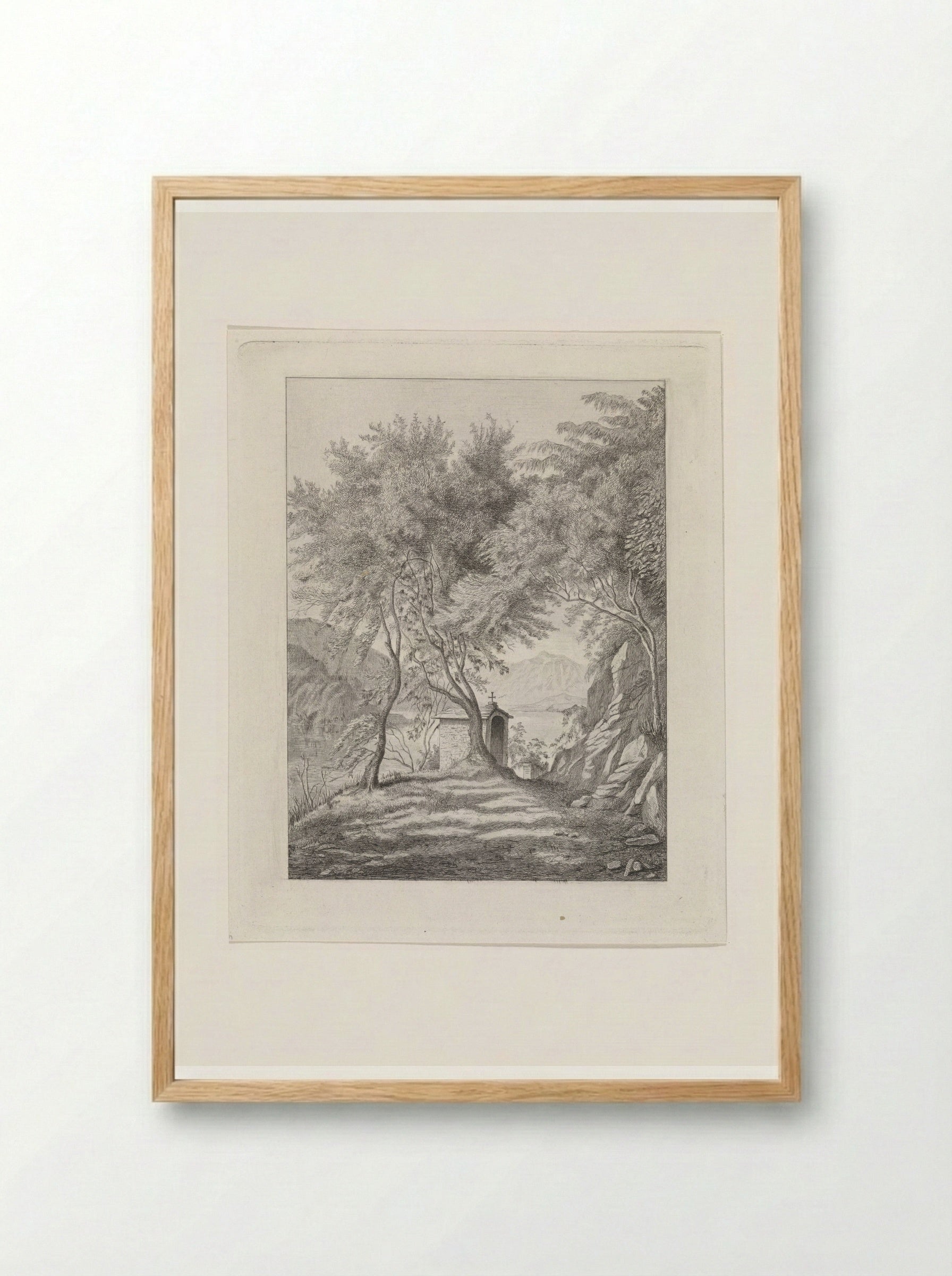 Gezicht op het Comomeer - David van der Kellen - Framed Print Wood