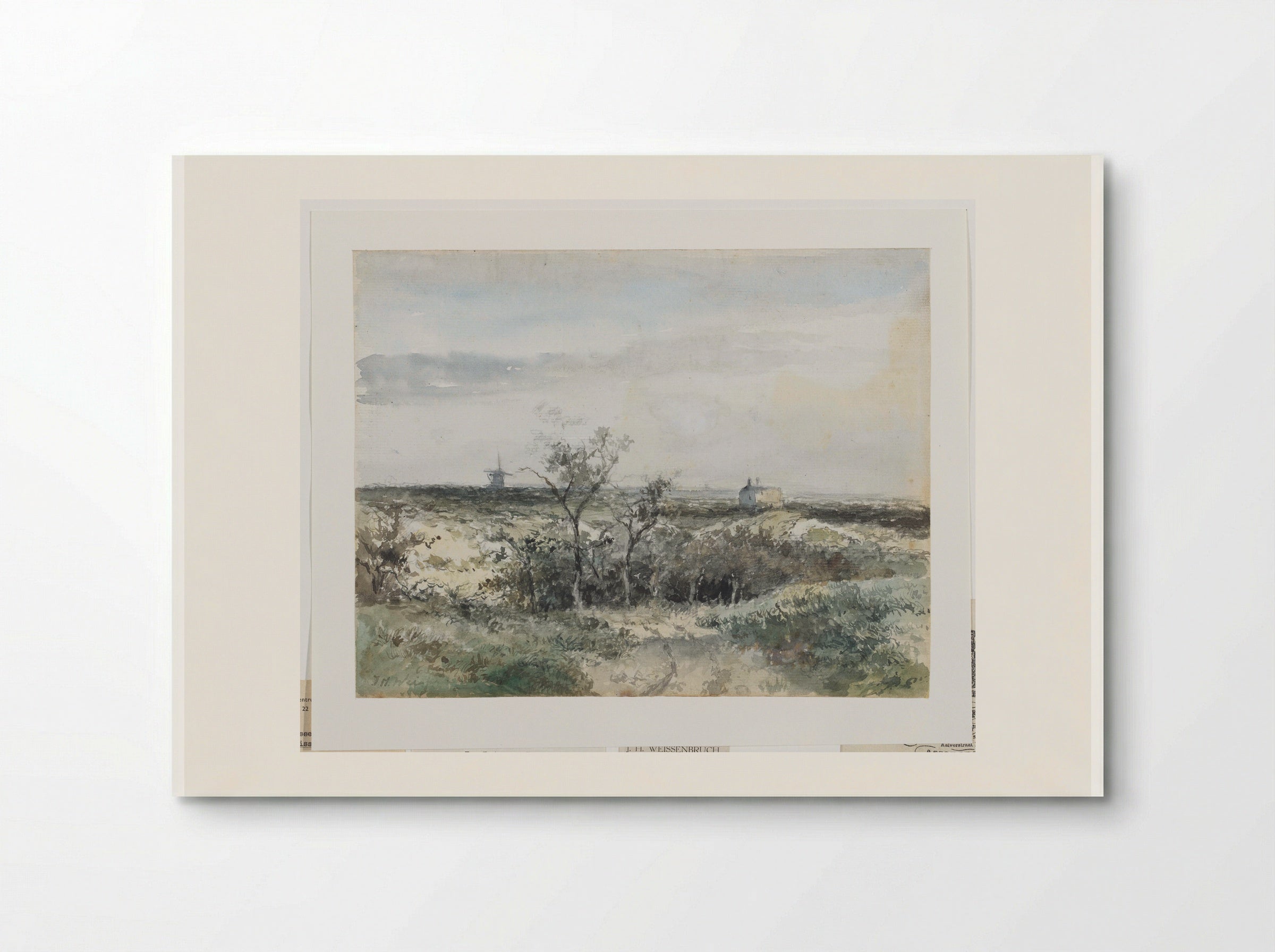 Gezicht op het Dekkersduin, met oude gasfabriek en molen in het verschiet - Johan Hendrik Weissenbruch - Poster