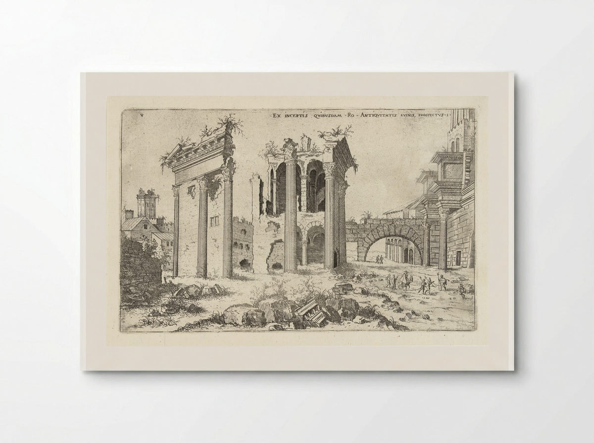 Gezicht op het Forum van Nerva - Hieronymus Cock - Poster