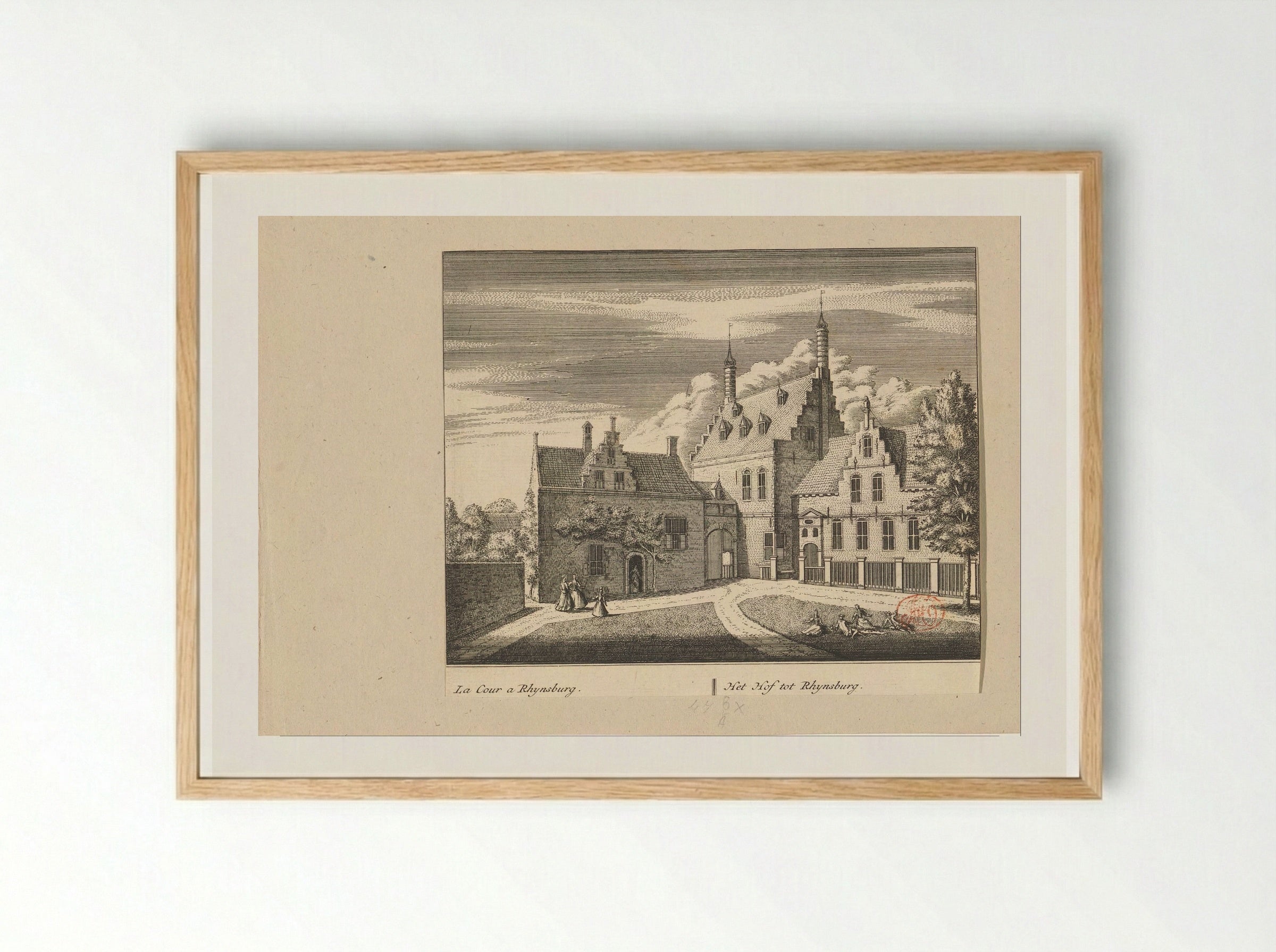 Gezicht op het Hof van Rijnsburg - Abraham Rademaker - Framed Print Wood