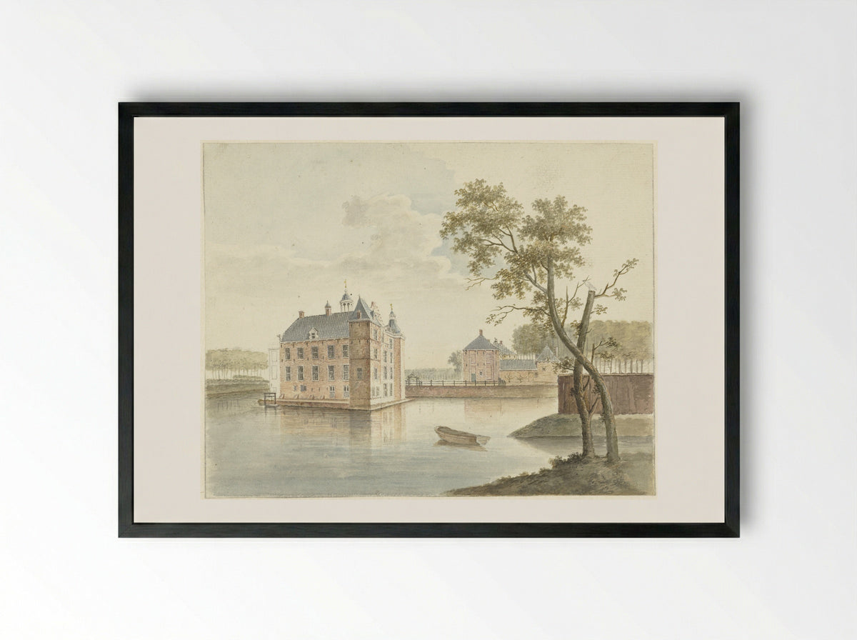 Gezicht op het Huis de Marsch - Johan Antonie Kaldenbach - Framed Print Black