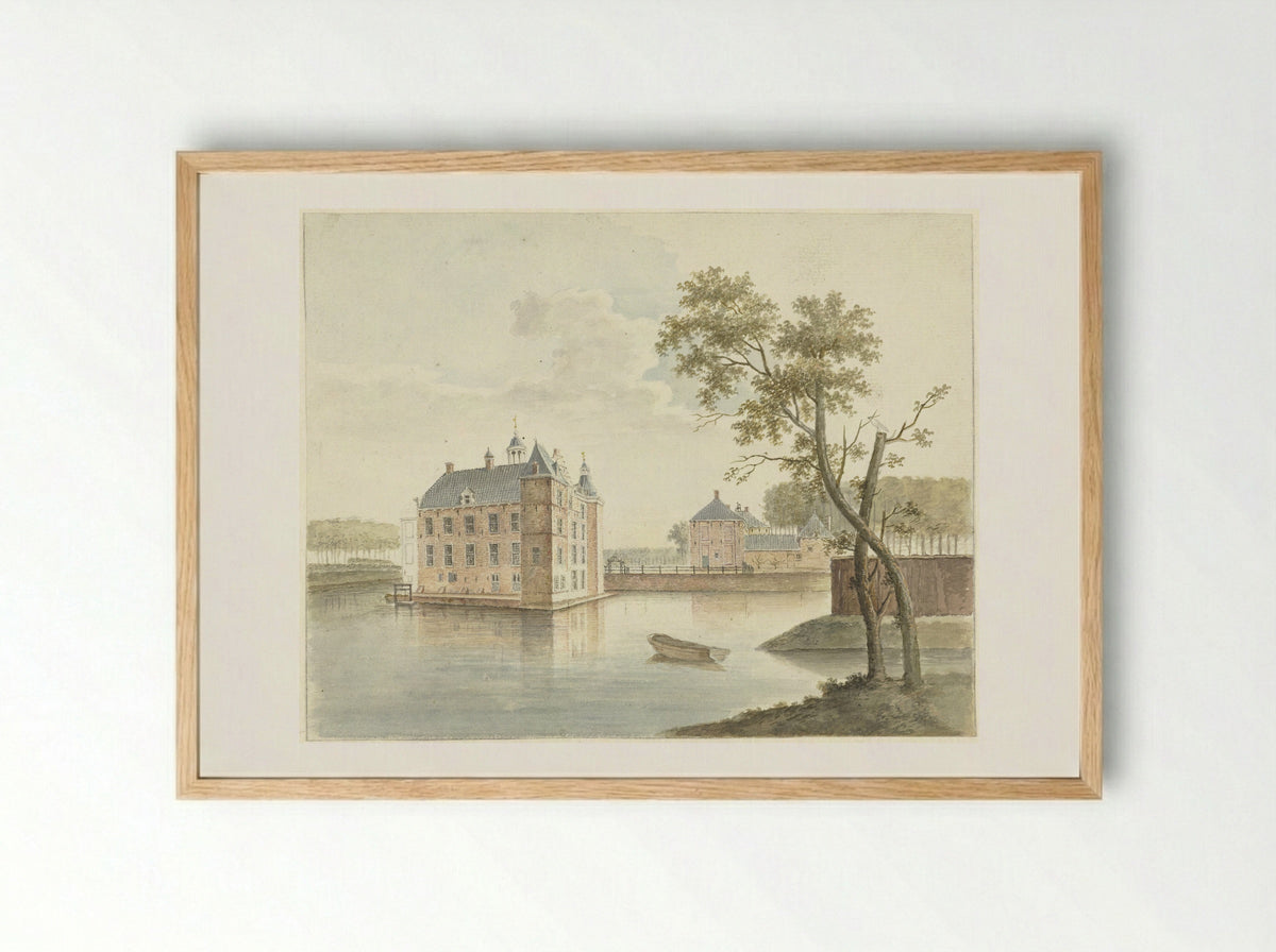 Gezicht op het Huis de Marsch - Johan Antonie Kaldenbach - Framed Print Wood