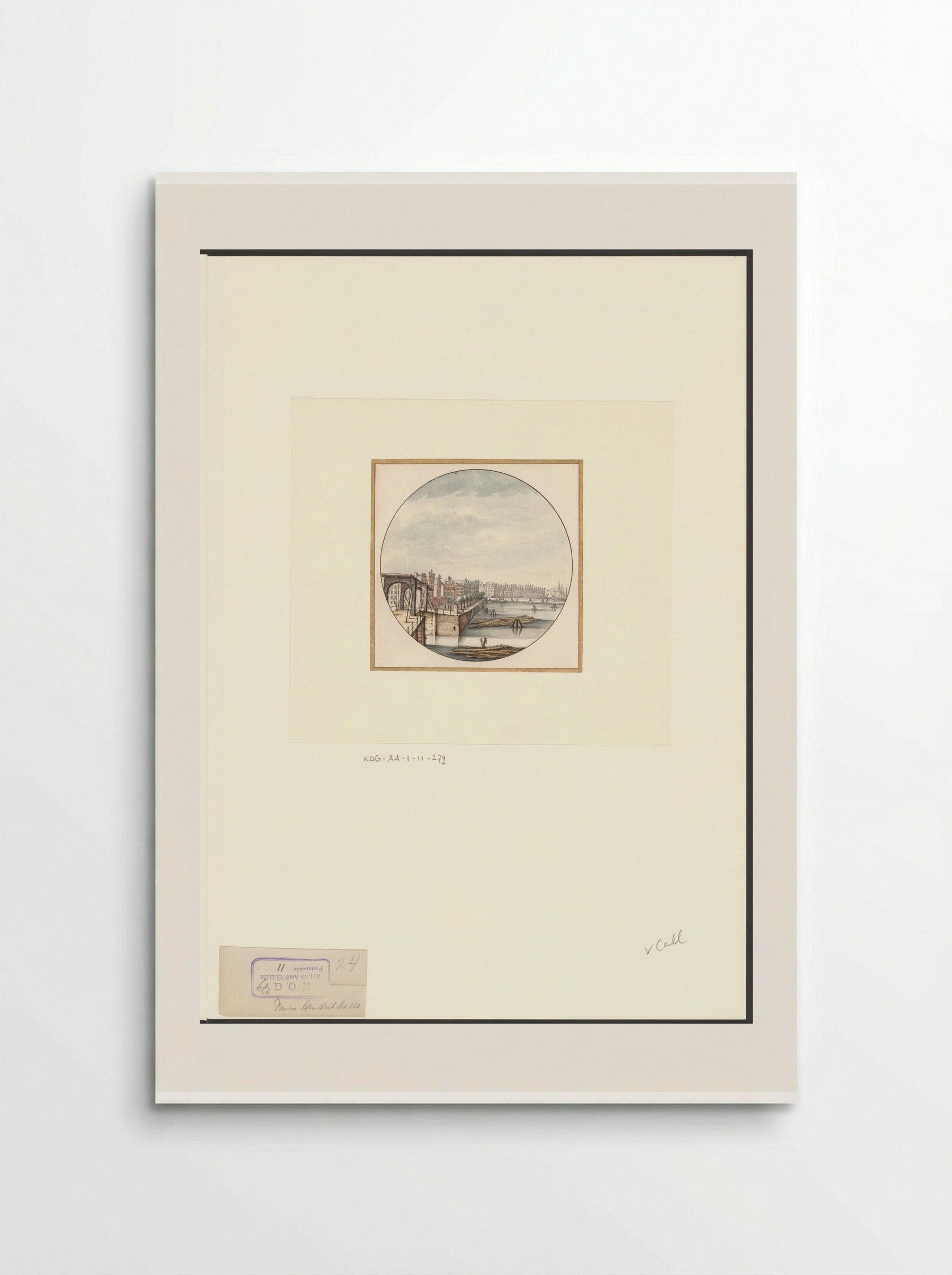 Gezicht op het IJ en het Oosterdok met houtvlotten - Jan van Call (I) - Poster
