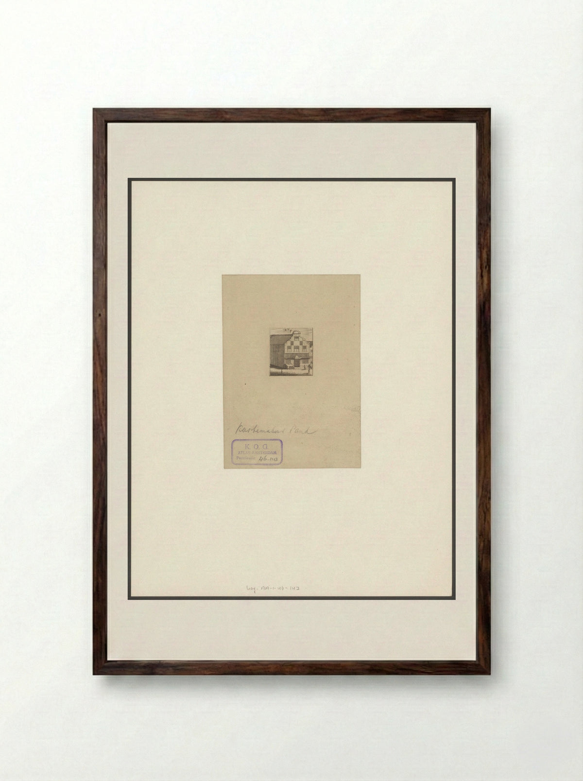 Gezicht op het Kistenmakerspand te Amsterdam - Anna Folkema - Framed Print Dark Wood