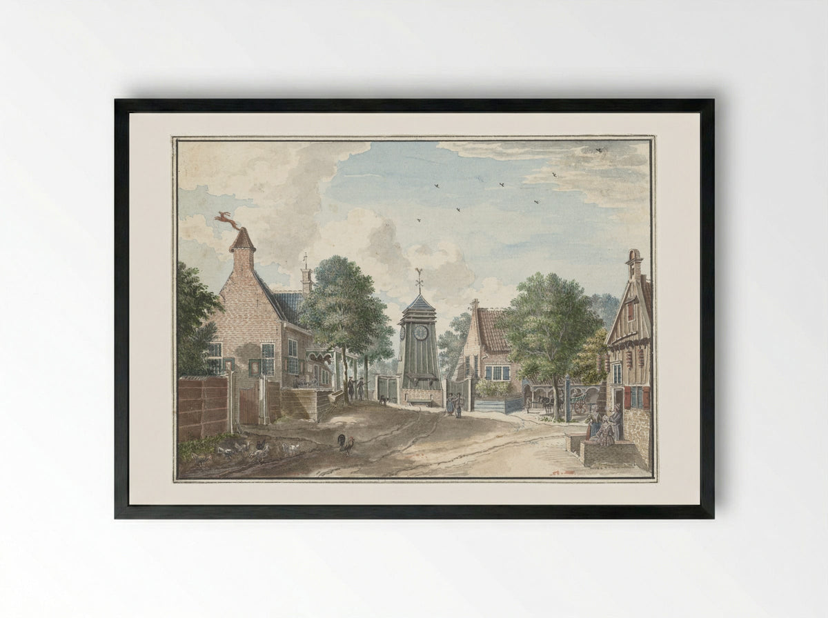 Gezicht op het Klokhuis te Overveen - Jan de Beijer - Framed Print Black
