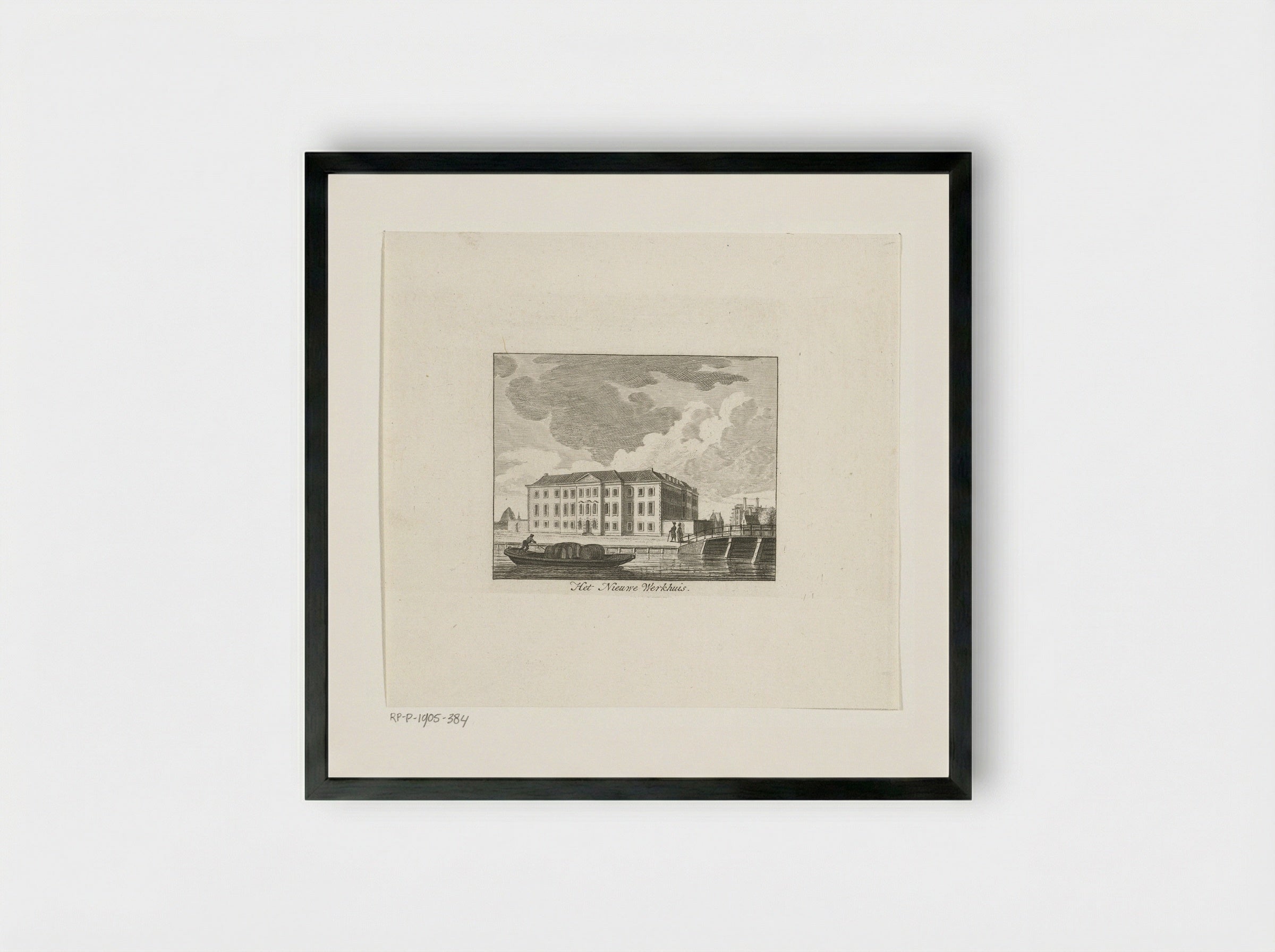 Gezicht op het Nieuwe Werkhuis te Amsterdam - Cornelis Brouwer - Framed Print Black