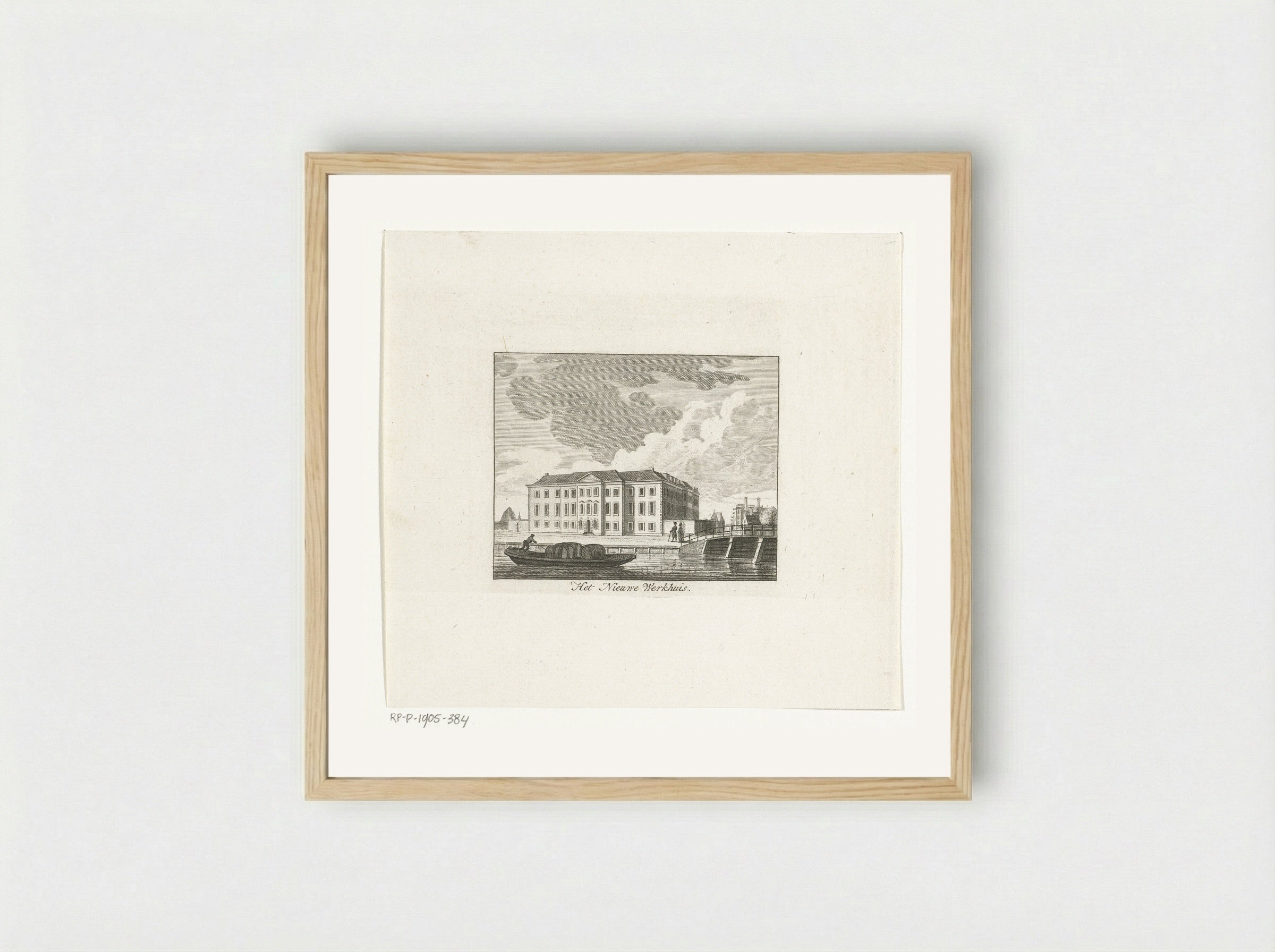 Gezicht op het Nieuwe Werkhuis te Amsterdam - Cornelis Brouwer - Framed Print Wood