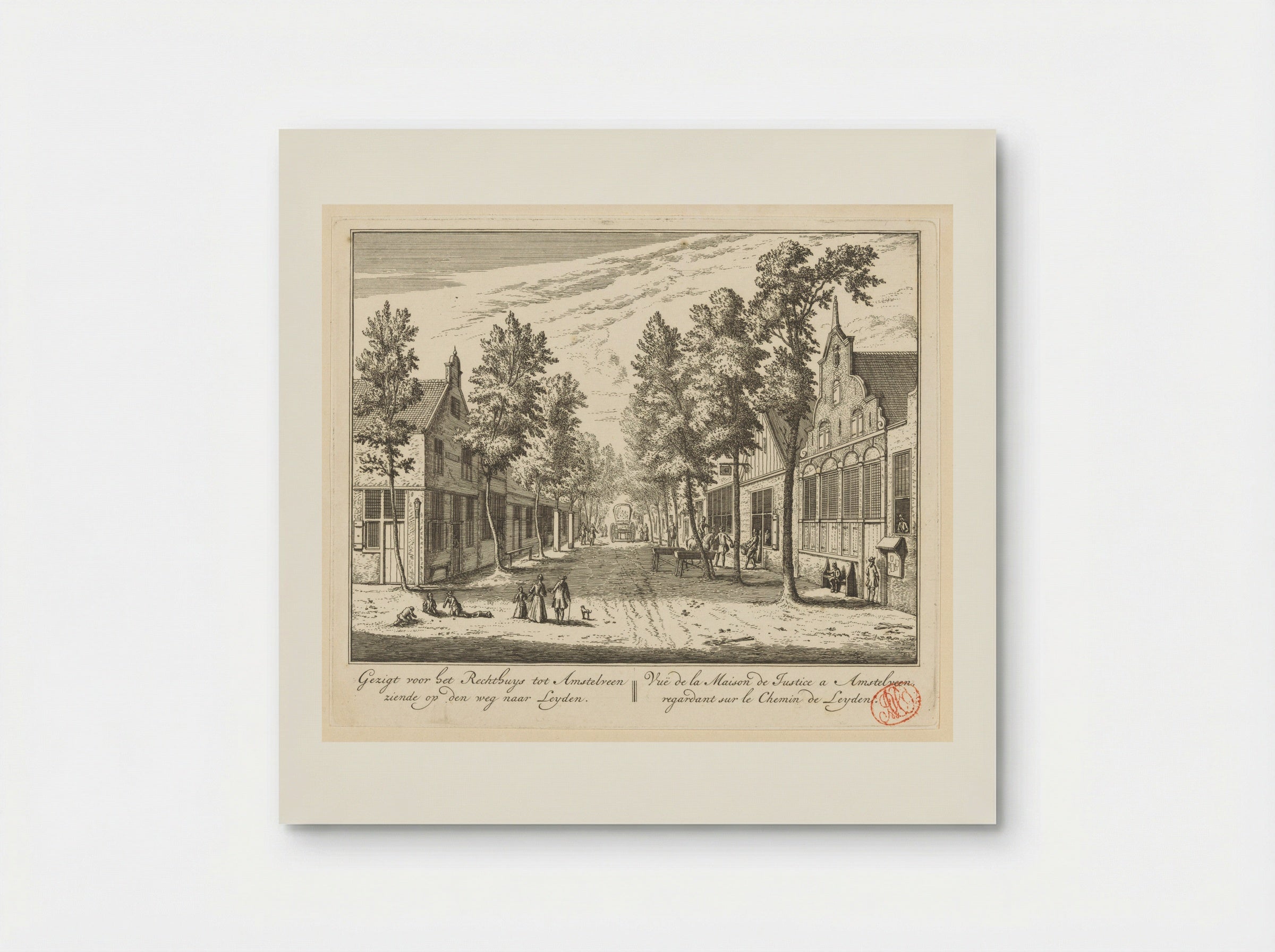 Gezicht op het Rechthuis te Amstelveen - Abraham Rademaker - Poster