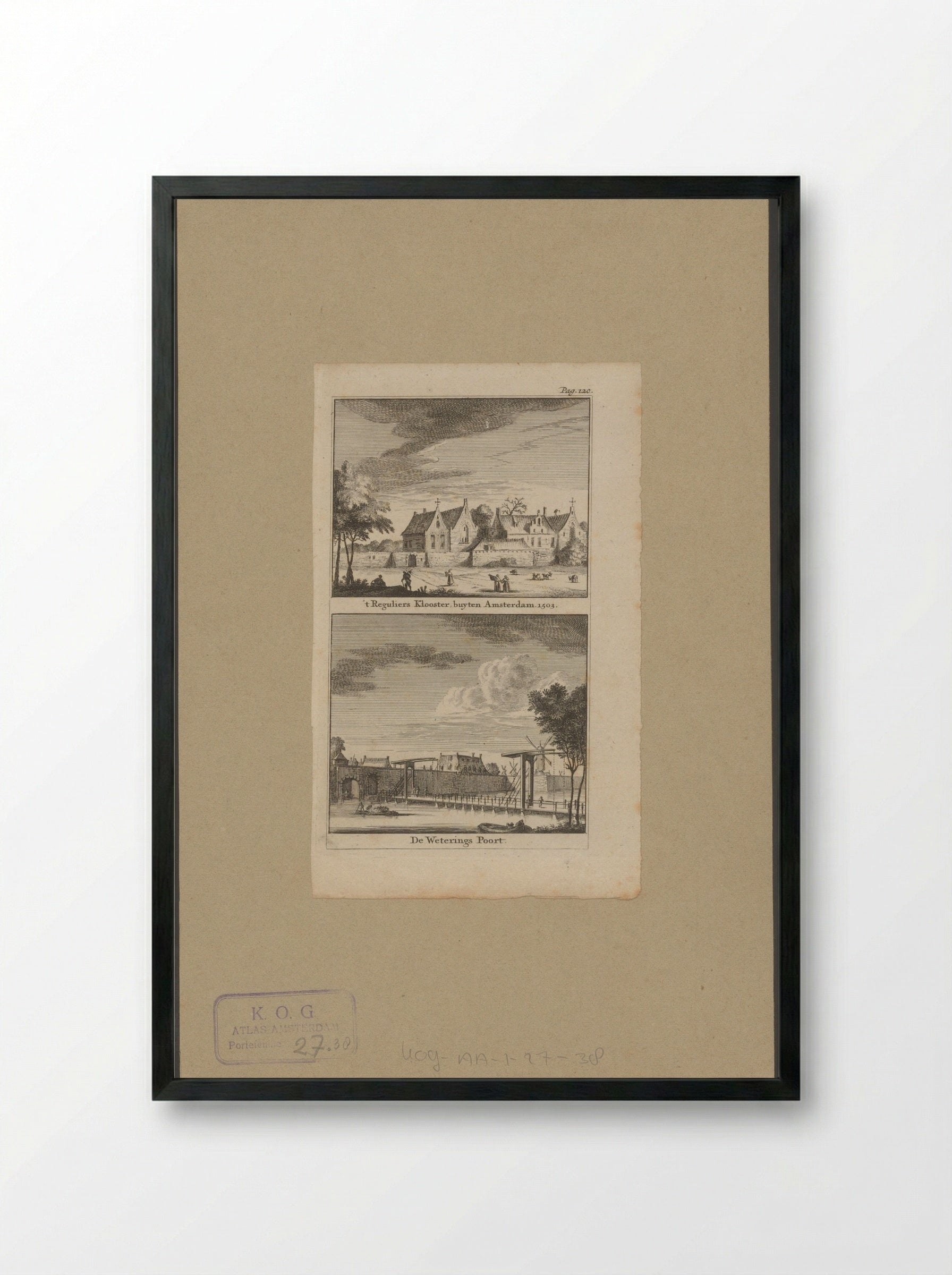 Gezicht op het Reguliersklooster en de Weteringpoort te Amsterdam - Jan Goeree - Framed Print Black