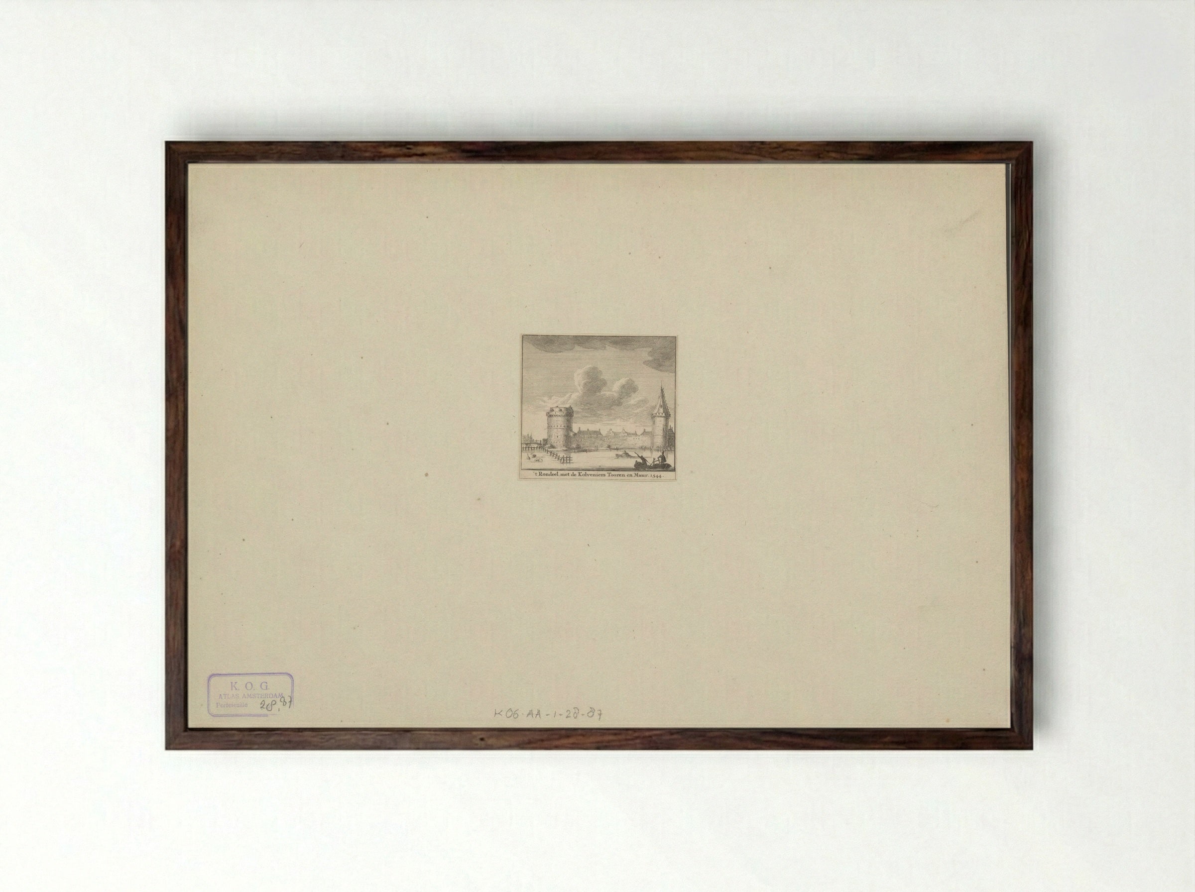 Gezicht op het Rondeel en de toren Swych Utrecht te Amsterdam - Jan Goeree - Framed Print Dark Wood