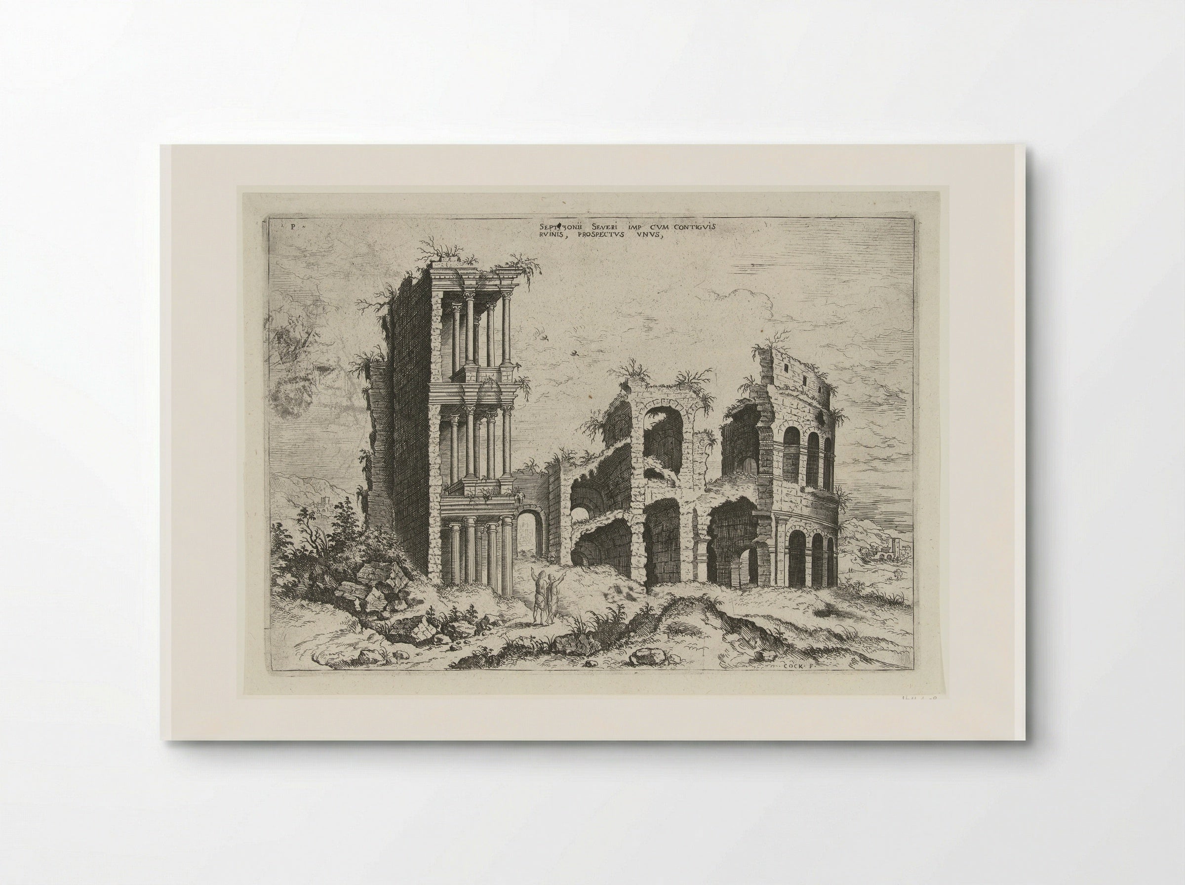 Gezicht op het Septizonium en het Colosseum in Rome - Hieronymus Cock - Poster