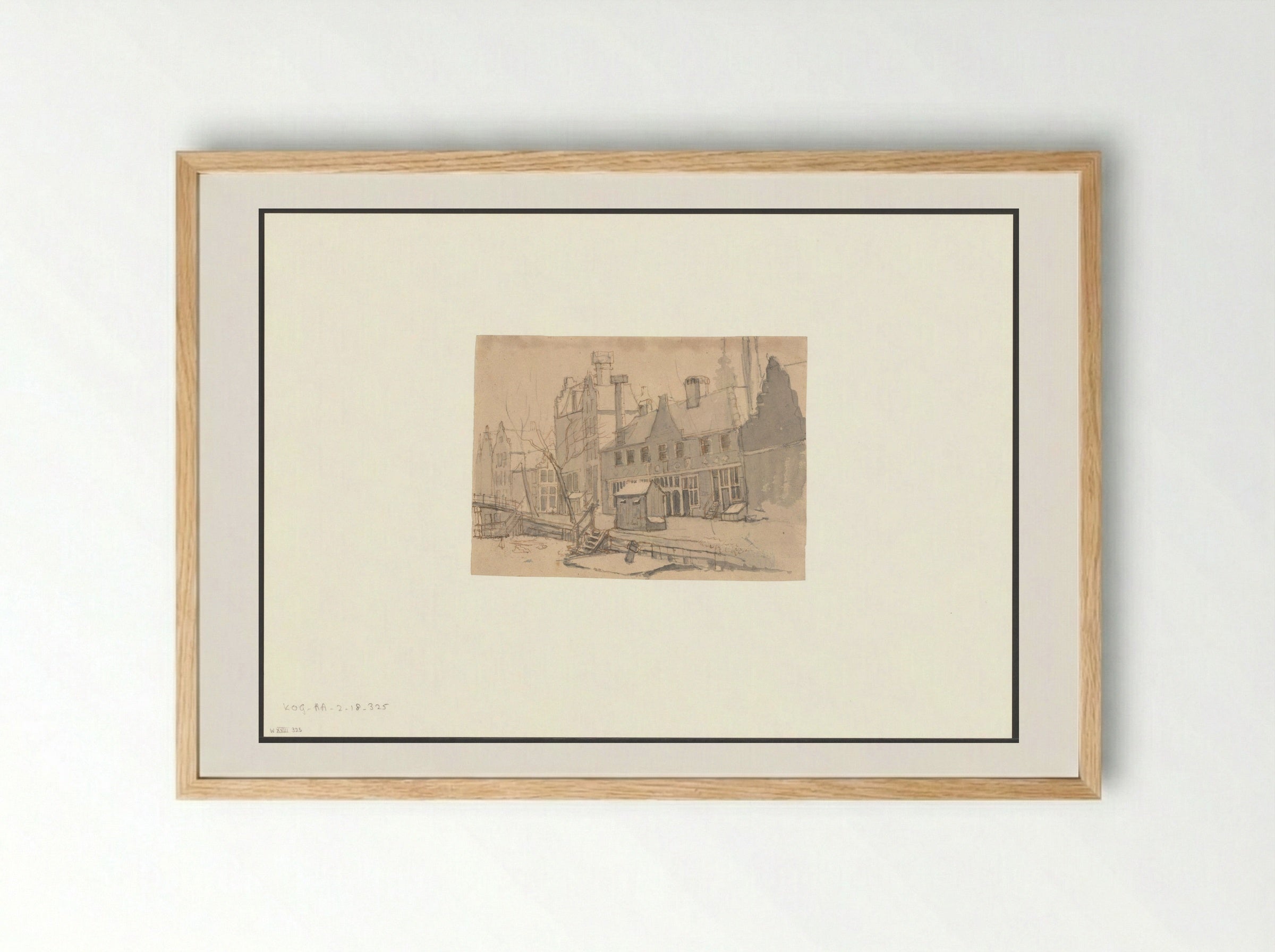 Gezicht op het Sint Andrieshofje aan de Egelantiersgracht - Gerrit Lamberts - Framed Print Wood