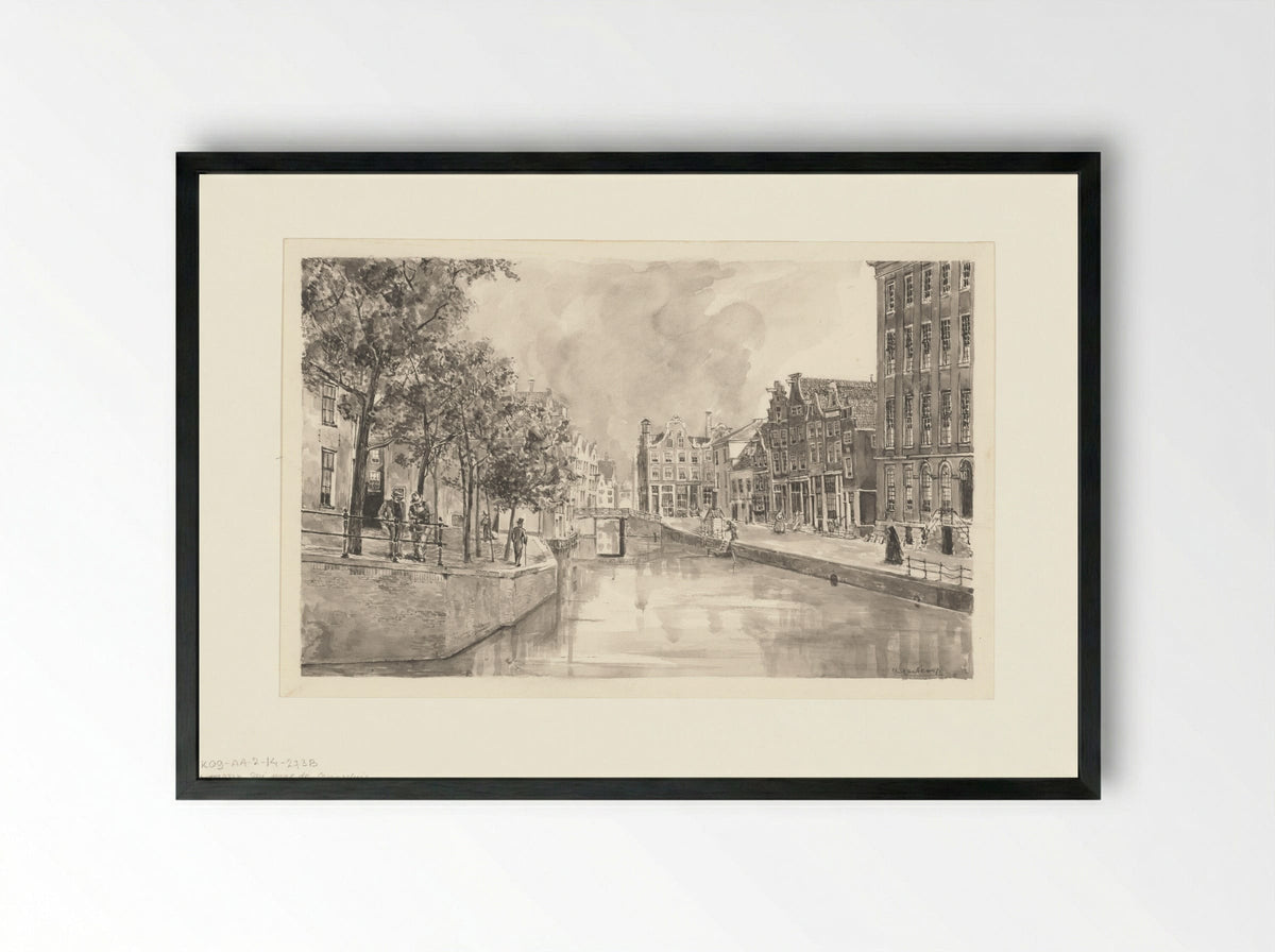 Gezicht op het Spui naar de Osjessluis - A. Goedkoop - Framed Print Black