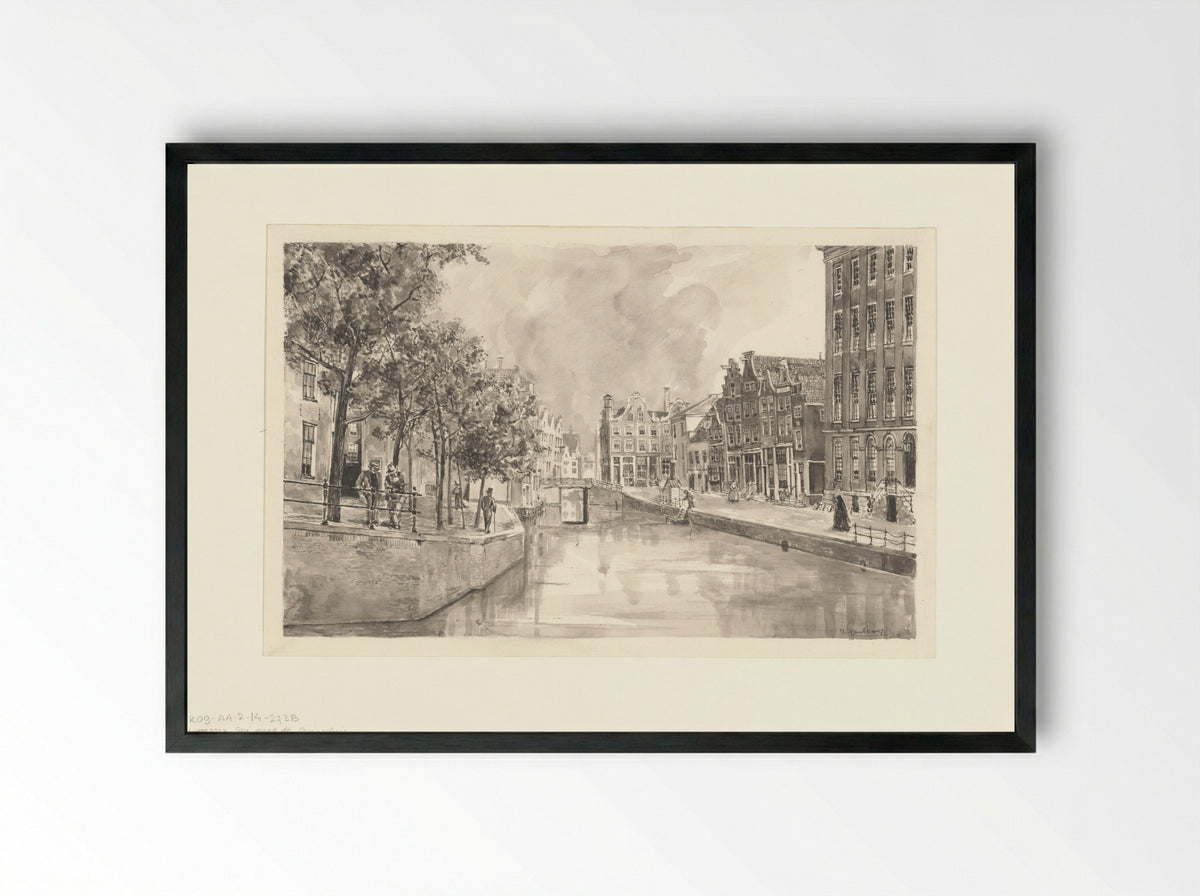 Gezicht op het Spui naar de Osjessluis - A. Goedkoop - Framed Print Black