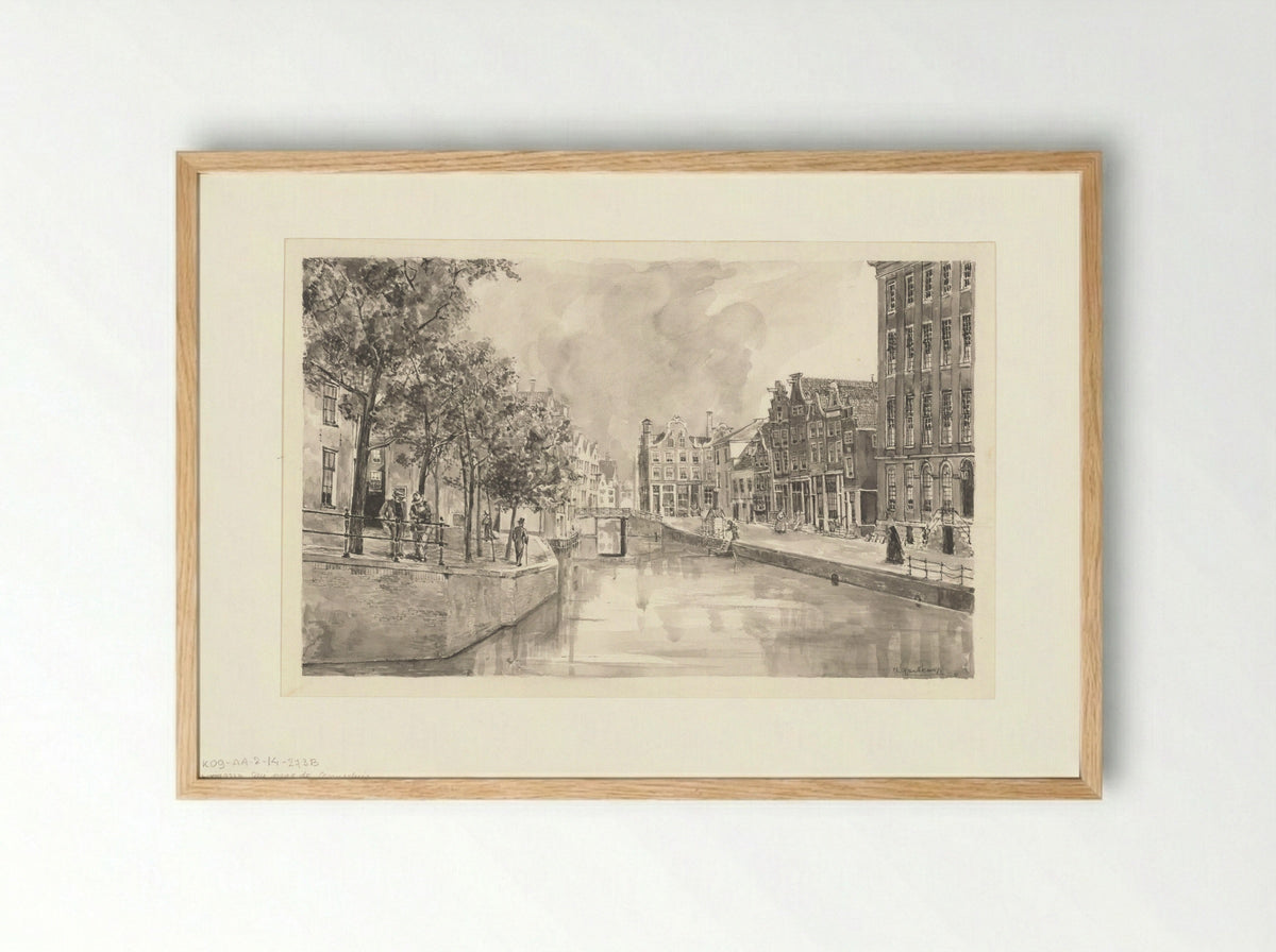 Gezicht op het Spui naar de Osjessluis - A. Goedkoop - Framed Print Wood