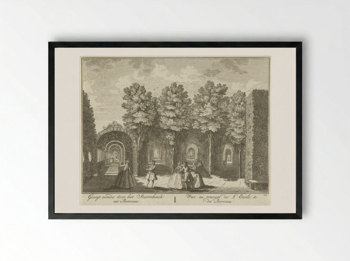 Gezicht op het Sterrenbos in de tuin van Huis ter Meer te Maarssen - Hendrik de Leth - Framed Print Black