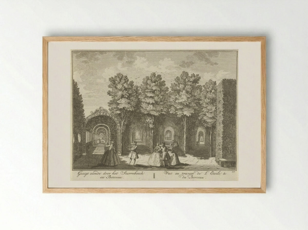 Gezicht op het Sterrenbos in de tuin van Huis ter Meer te Maarssen - Hendrik de Leth - Framed Print Wood