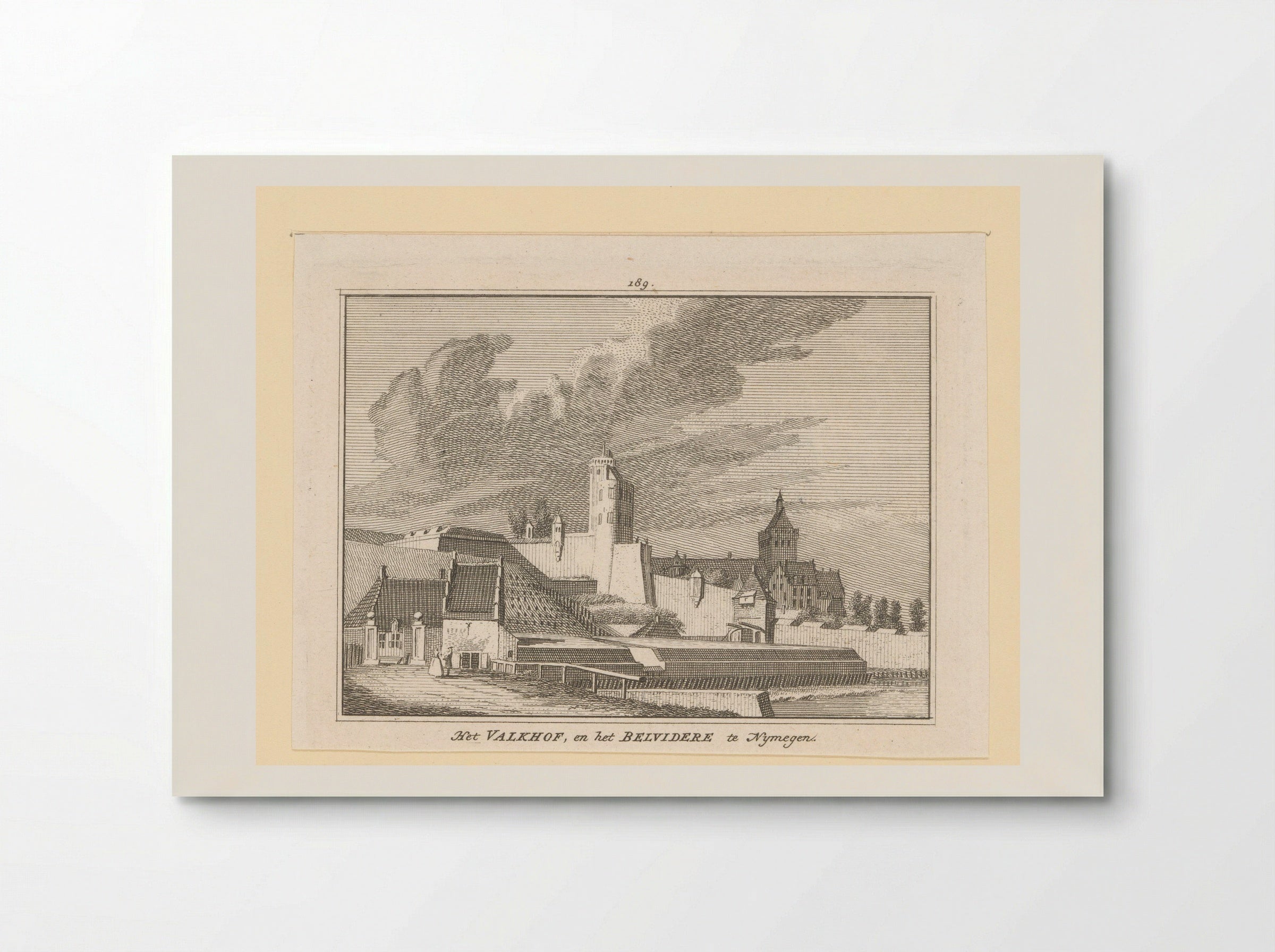 Gezicht op het Valkhof en de Belvédère te Nymegen - Hendrik Spilman - Poster