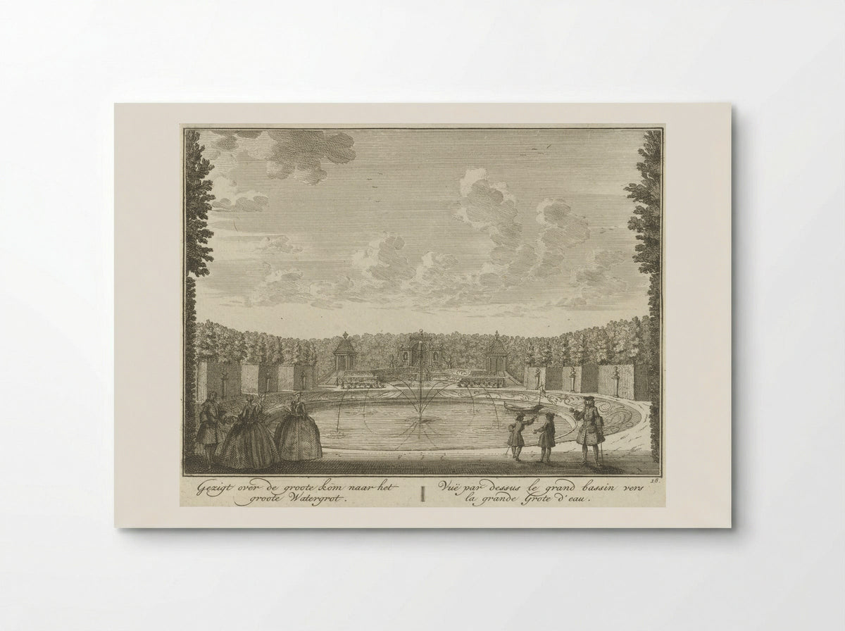 Gezicht op het bassin richting de watergrot in de tuin van Huis ter Meer te Maarssen - Hendrik de Leth - Poster