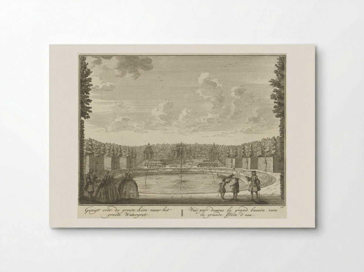 Gezicht op het bassin richting de watergrot in de tuin van Huis ter Meer te Maarssen - Hendrik de Leth - Poster