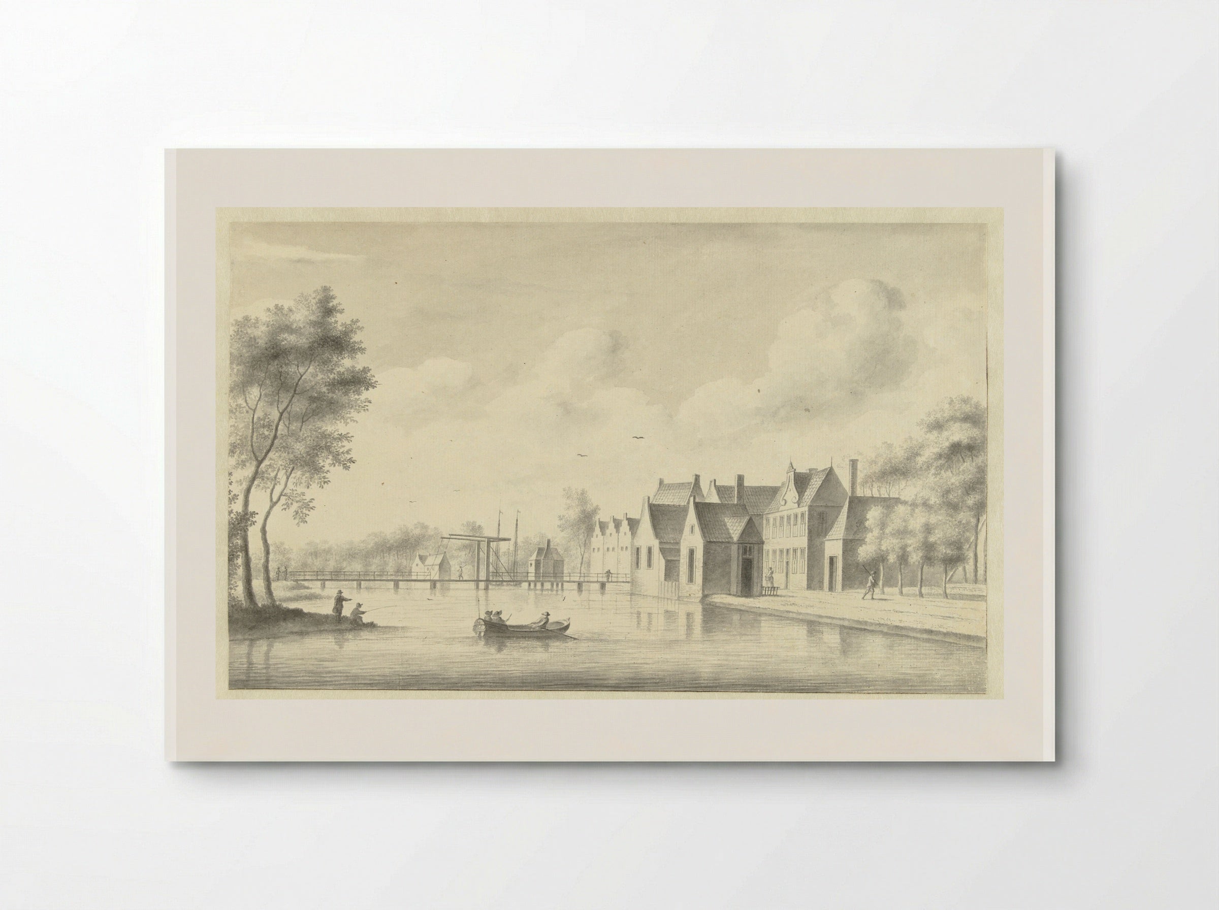 Gezicht op het dorp Nieuwersluis - Abraham Rademaker - Poster